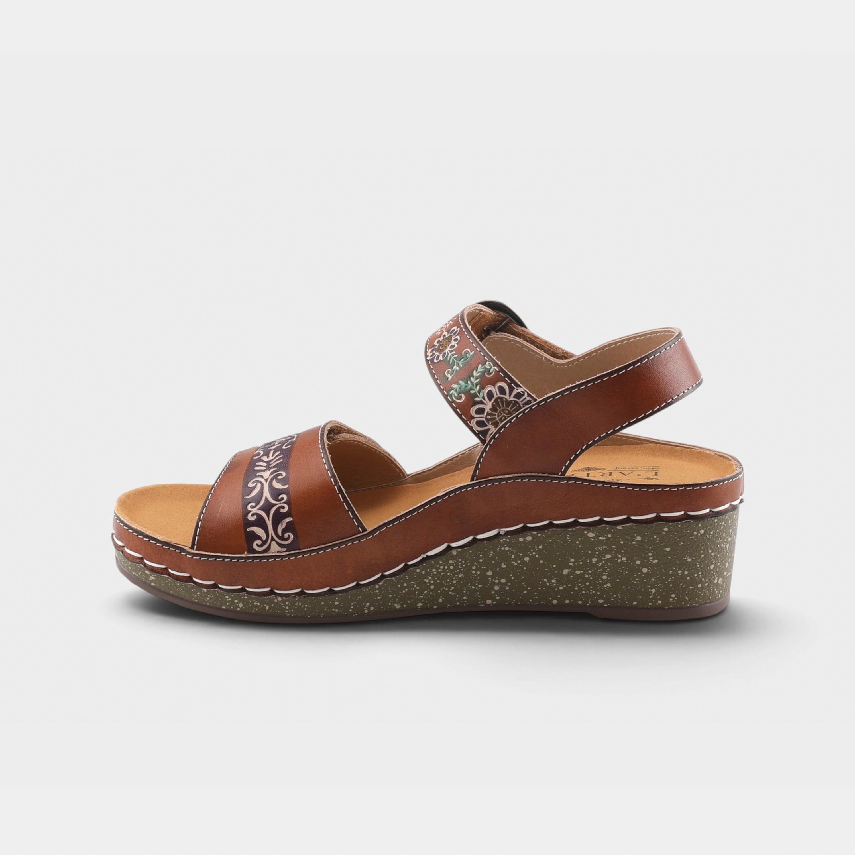 L'Artiste Roshni sandals in Camel Multi, side view