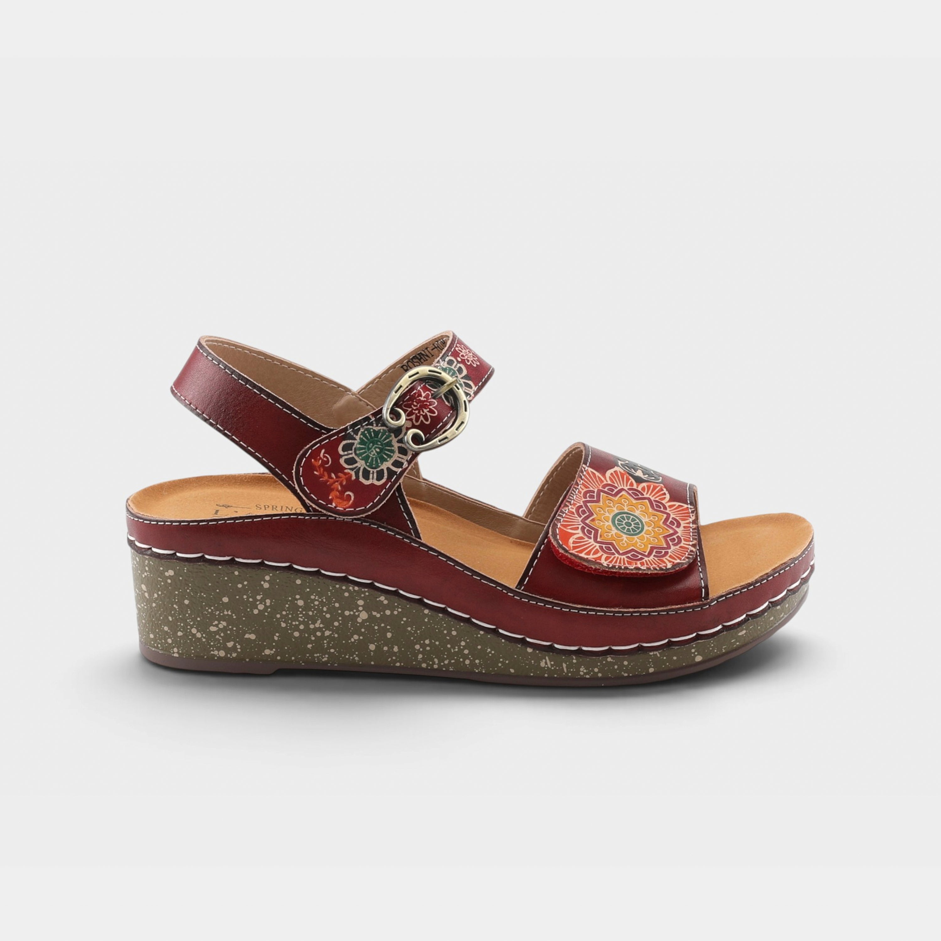 L'Artiste Roshni sandals in Red Multi, hero view