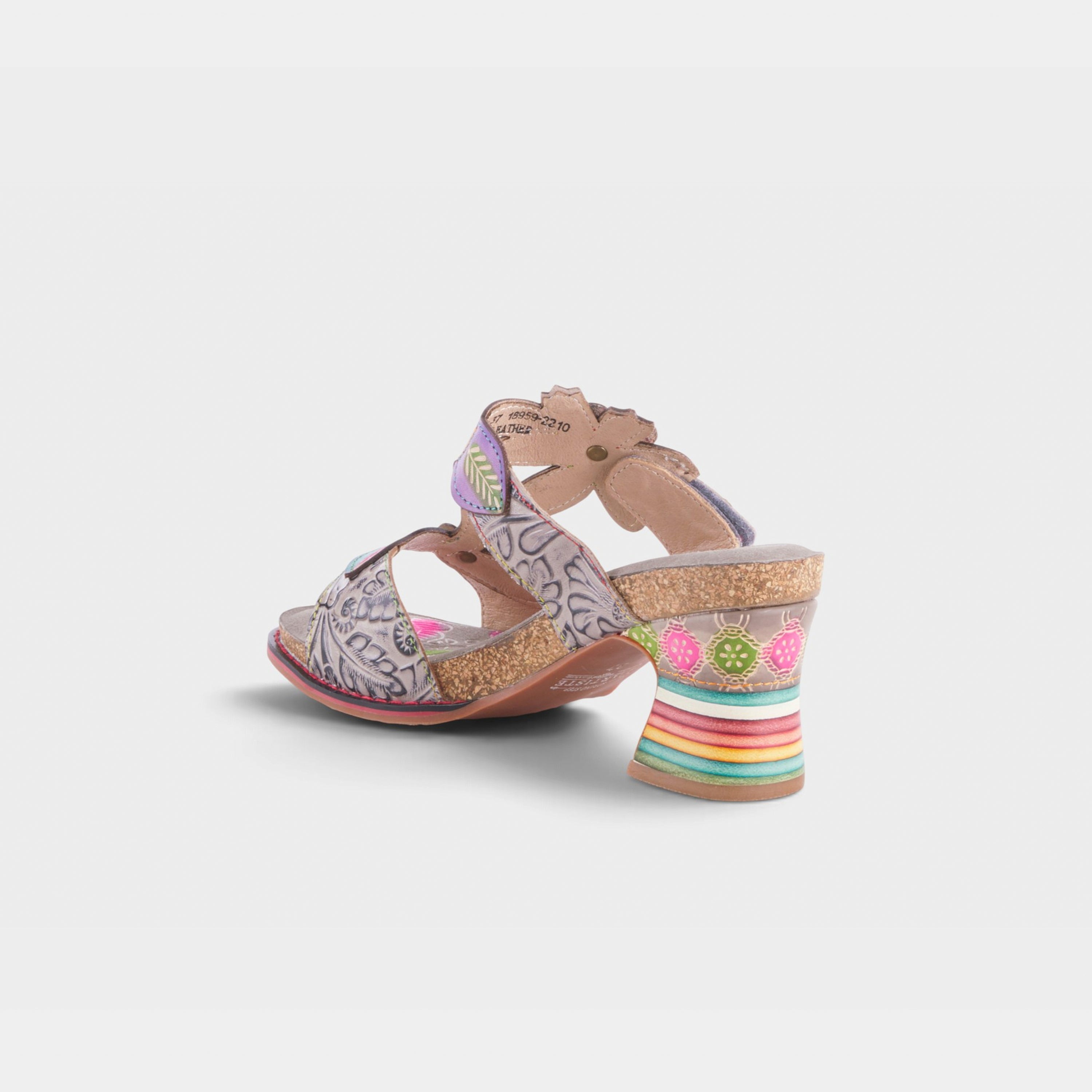 L'Artiste Rossie heeled sandals in Grey Multi, alternate angle view