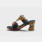 L'Artiste Rossie heeled sandals in Navy Multi, side view