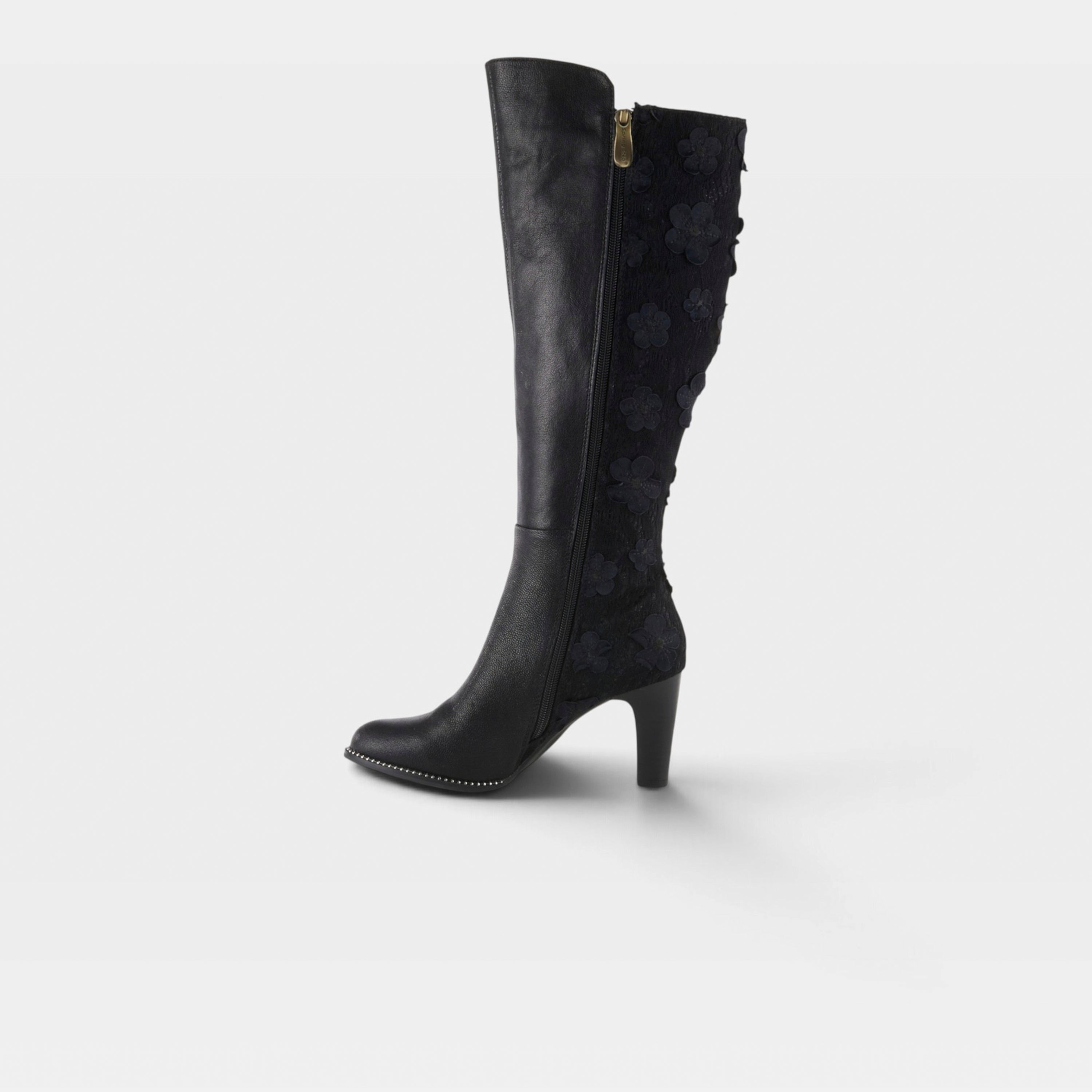 L'Artiste Rozena tall boot in Black Multi, side view