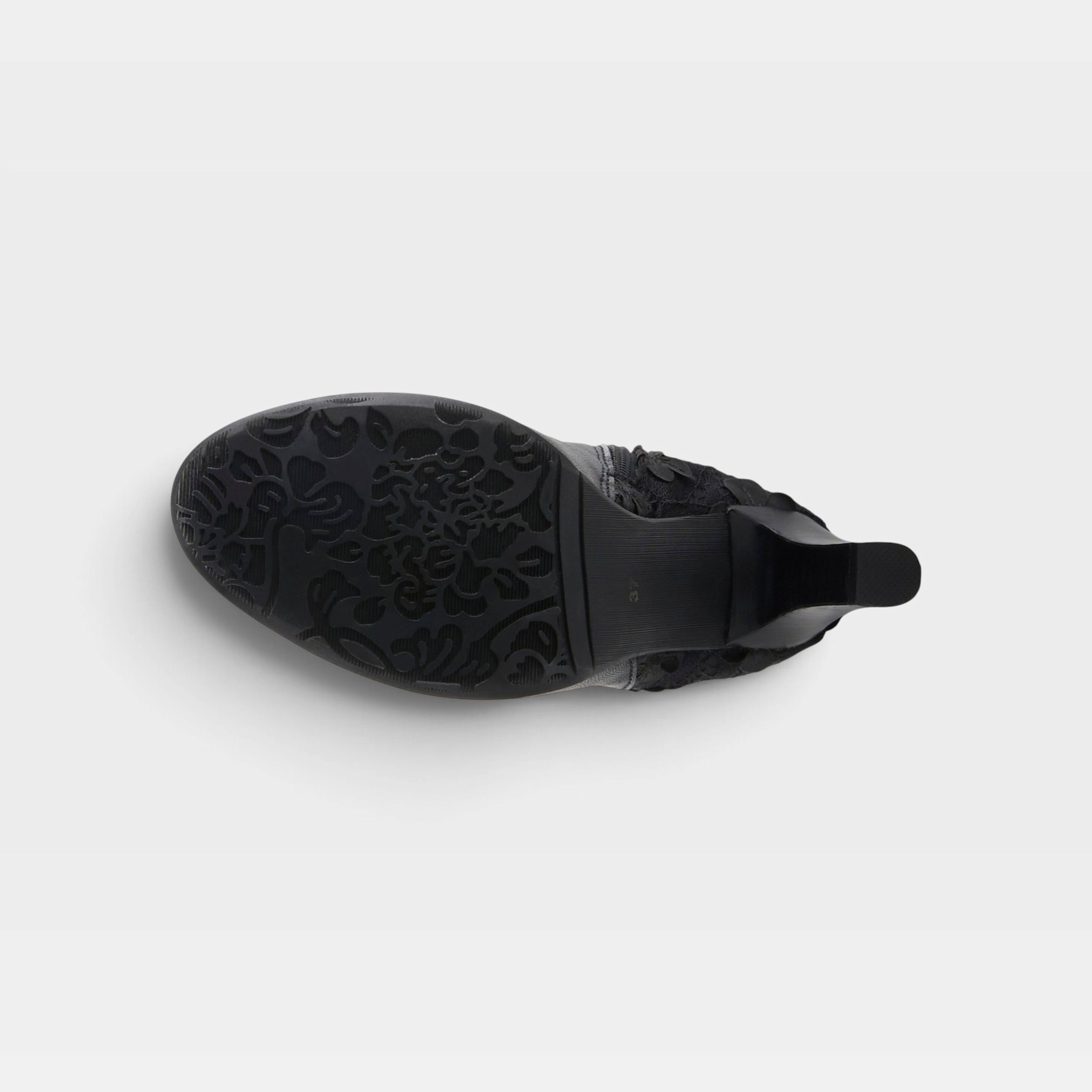 L'Artiste Rozena tall boot in Black Multi, outsole view