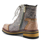 L'Artiste L'ARTISTE RUGUP BOOTIES boot in beige multi with handcrafted leather design