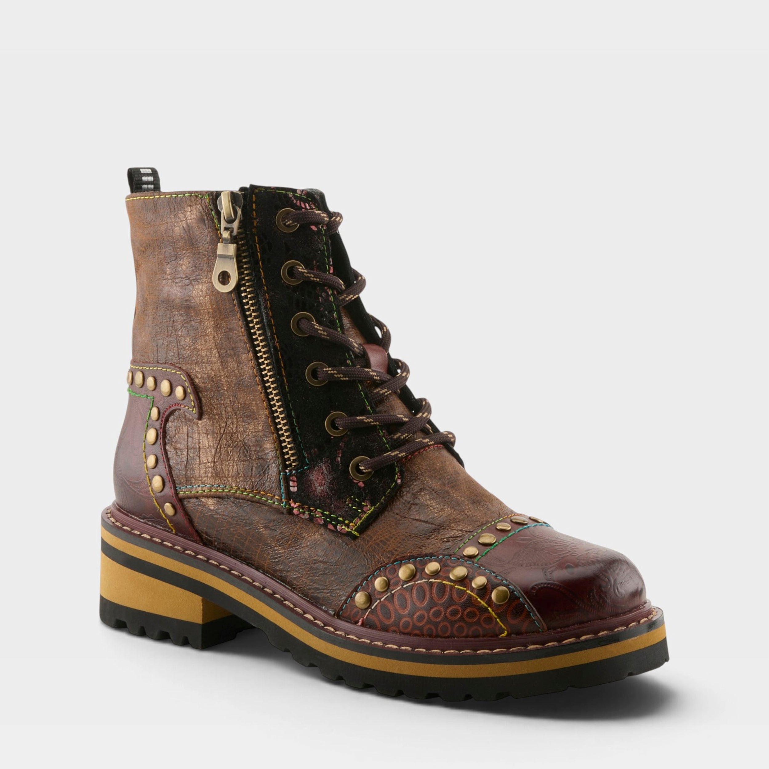 L'Artiste Rugup Hand-Painted Leather Boots - Spring Step Shoes