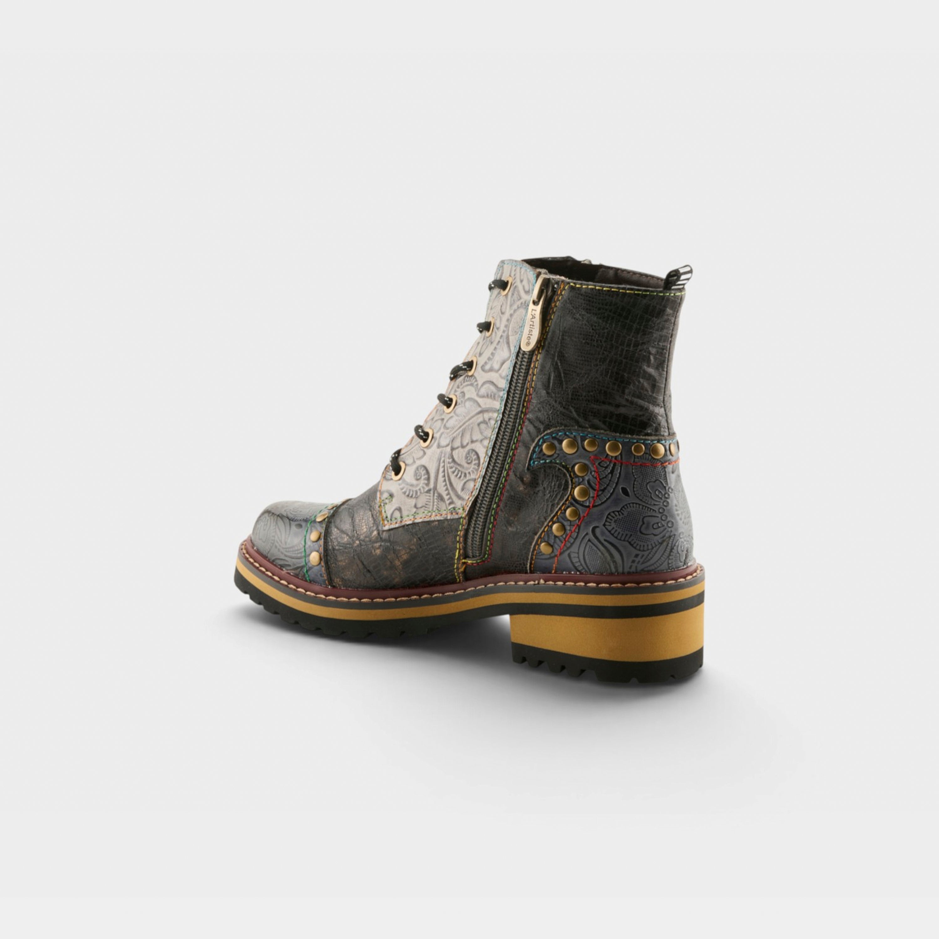 L'Artiste Rugup booties in Slate Multi, alternate angle view
