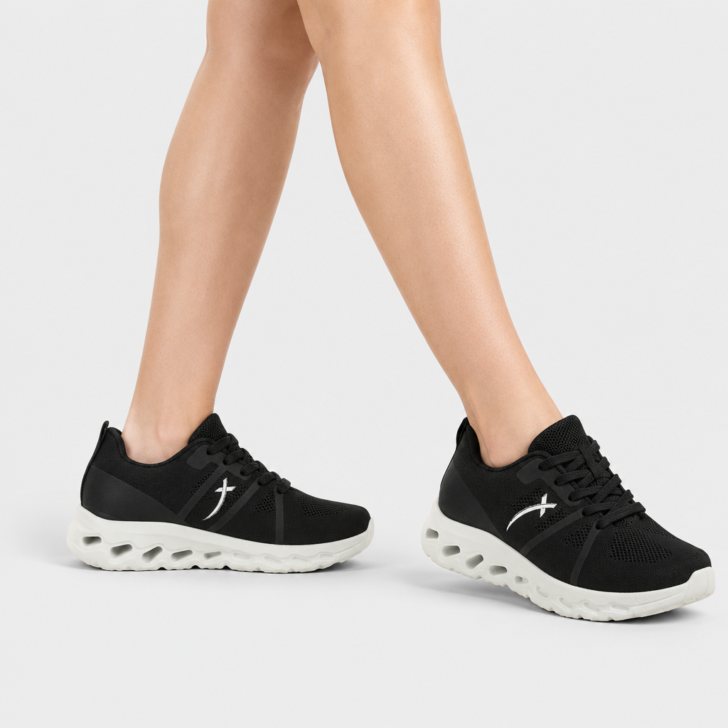 Flexus Rushing Black Sneaker - on-foot view