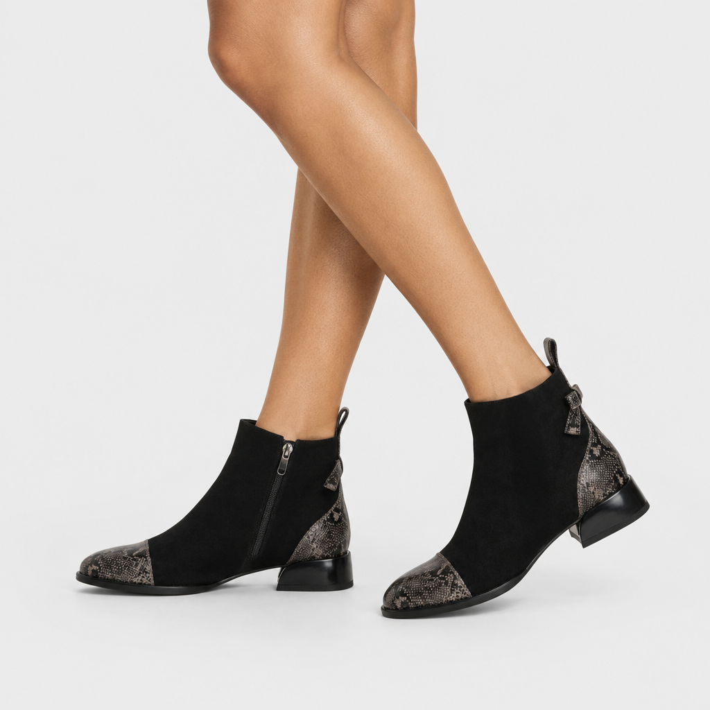 Azura – Salacia – Black Suede – Sandal - on-foot view