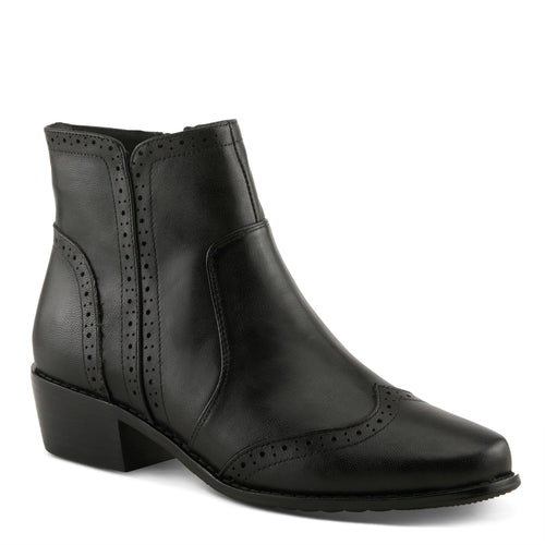 Black Leather Ankle Boots – Women's Low Heel – Spring Step Shoes