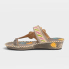L'Artiste Santorini slide sandal in Grey, side view