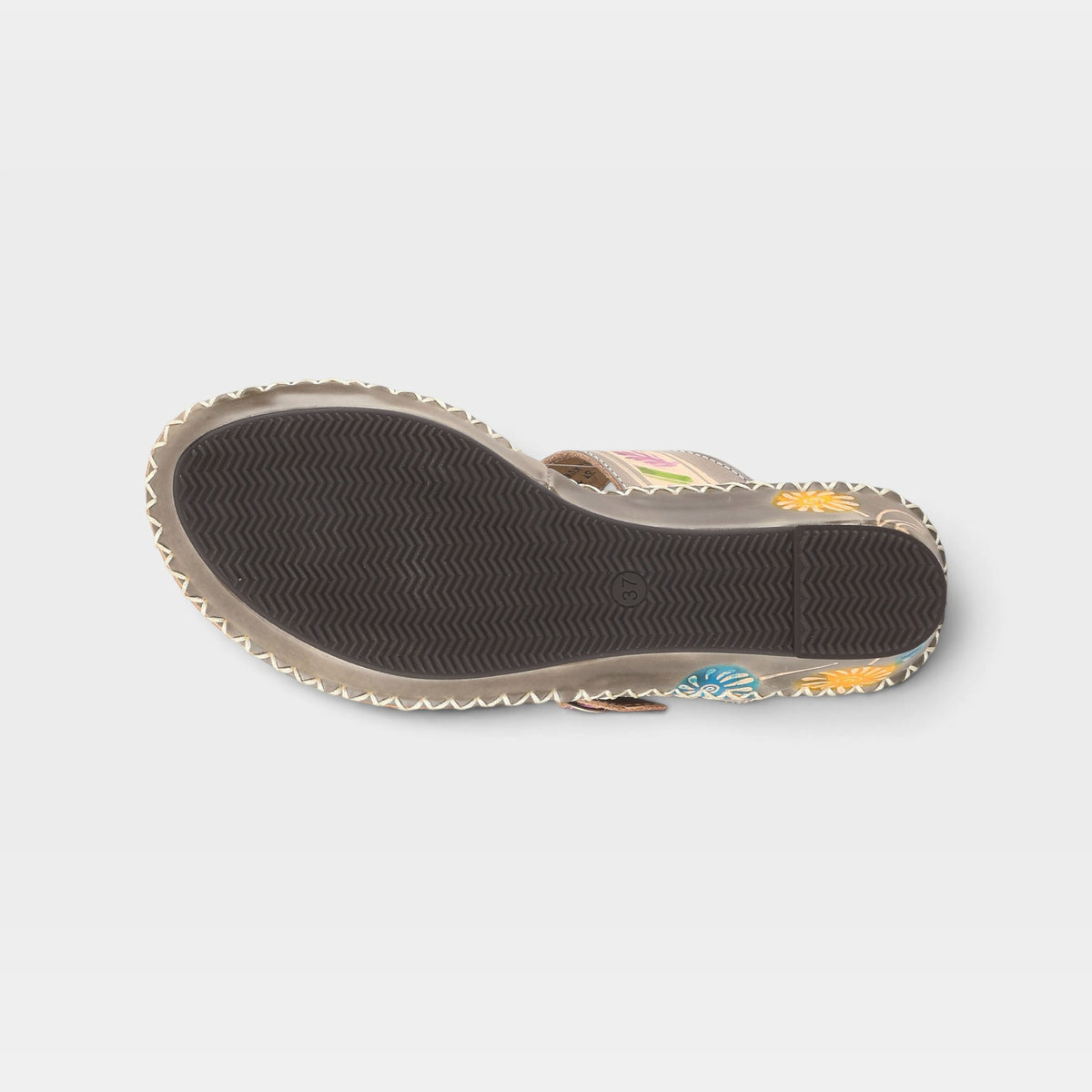 L'Artiste Santorini slide sandal in Grey, outsole view