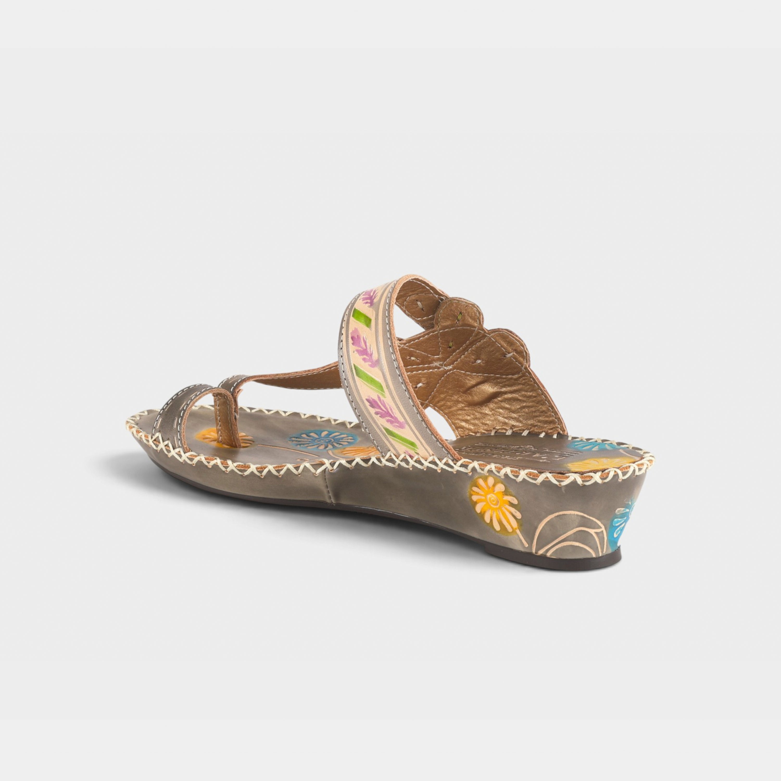 L'Artiste Santorini slide sandal in Grey, alternate angle view