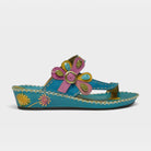 L'Artiste Santorini slide sandal in Turquoise, hero view