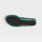 L'Artiste Santorini slide sandal in Turquoise, outsole view