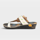 L'Artiste Santorini slide sandal in White, side view