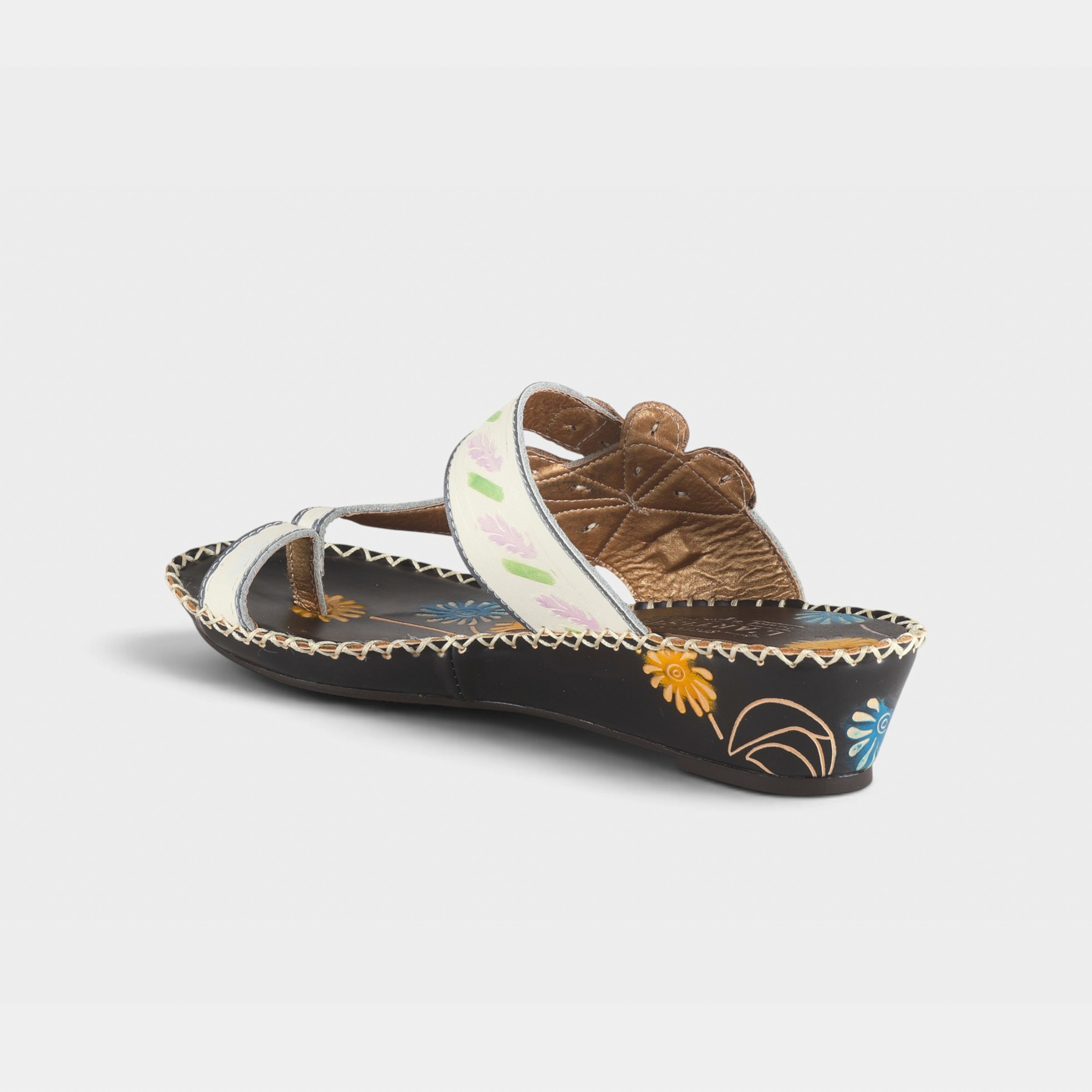 L'Artiste Santorini slide sandal in White, alternate angle view