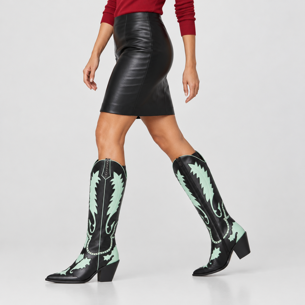 Azura SASIKA TALL WESTERN BOOT – on-foot lifestyle view