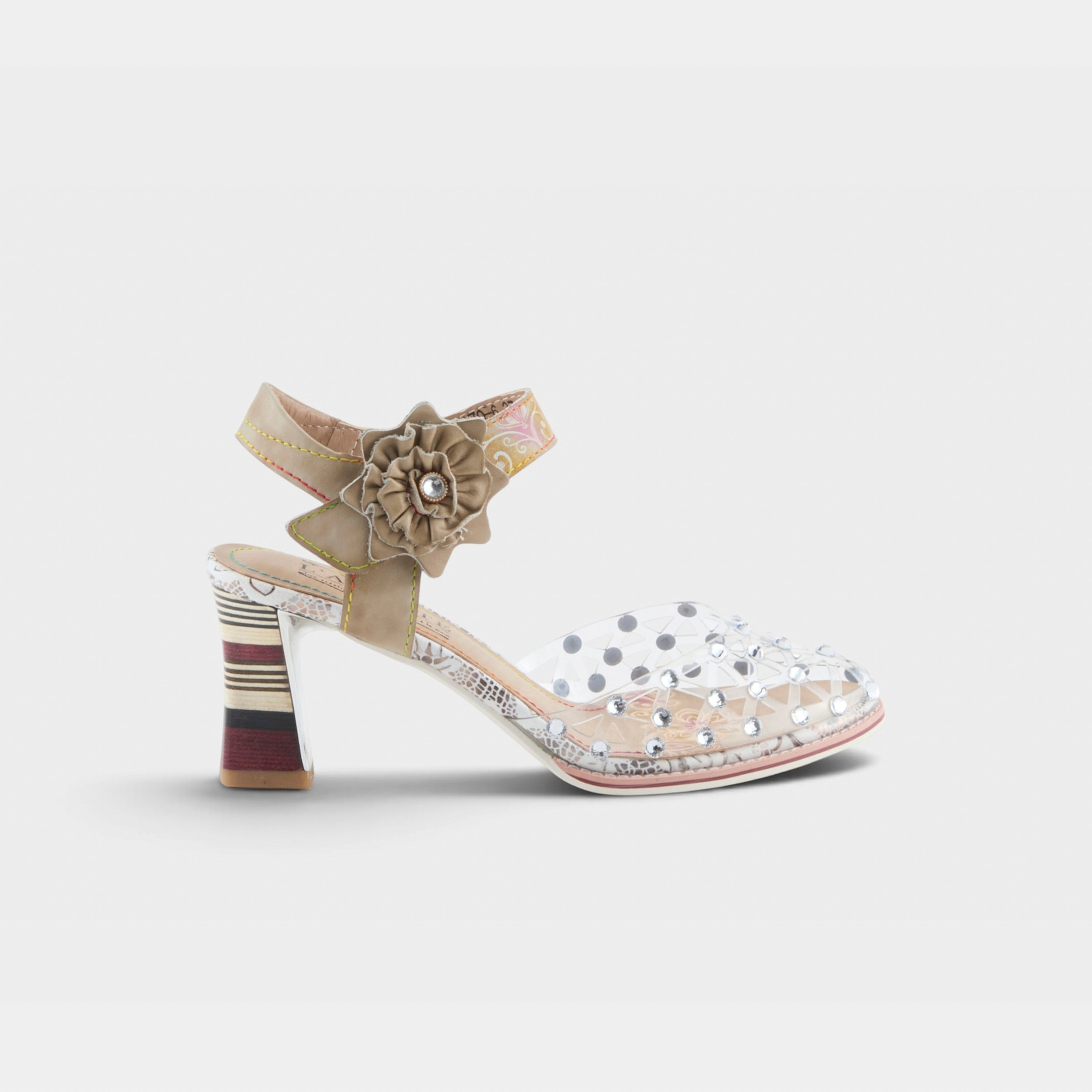 L'Artiste Sassylady sandals in Light Taupe Multi, hero view