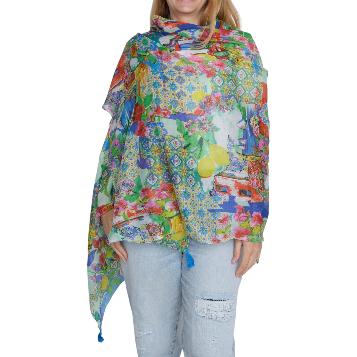 L'Artiste L'ARTISTE EMMALIE SCARF shoe in beige multi with handcrafted leather design