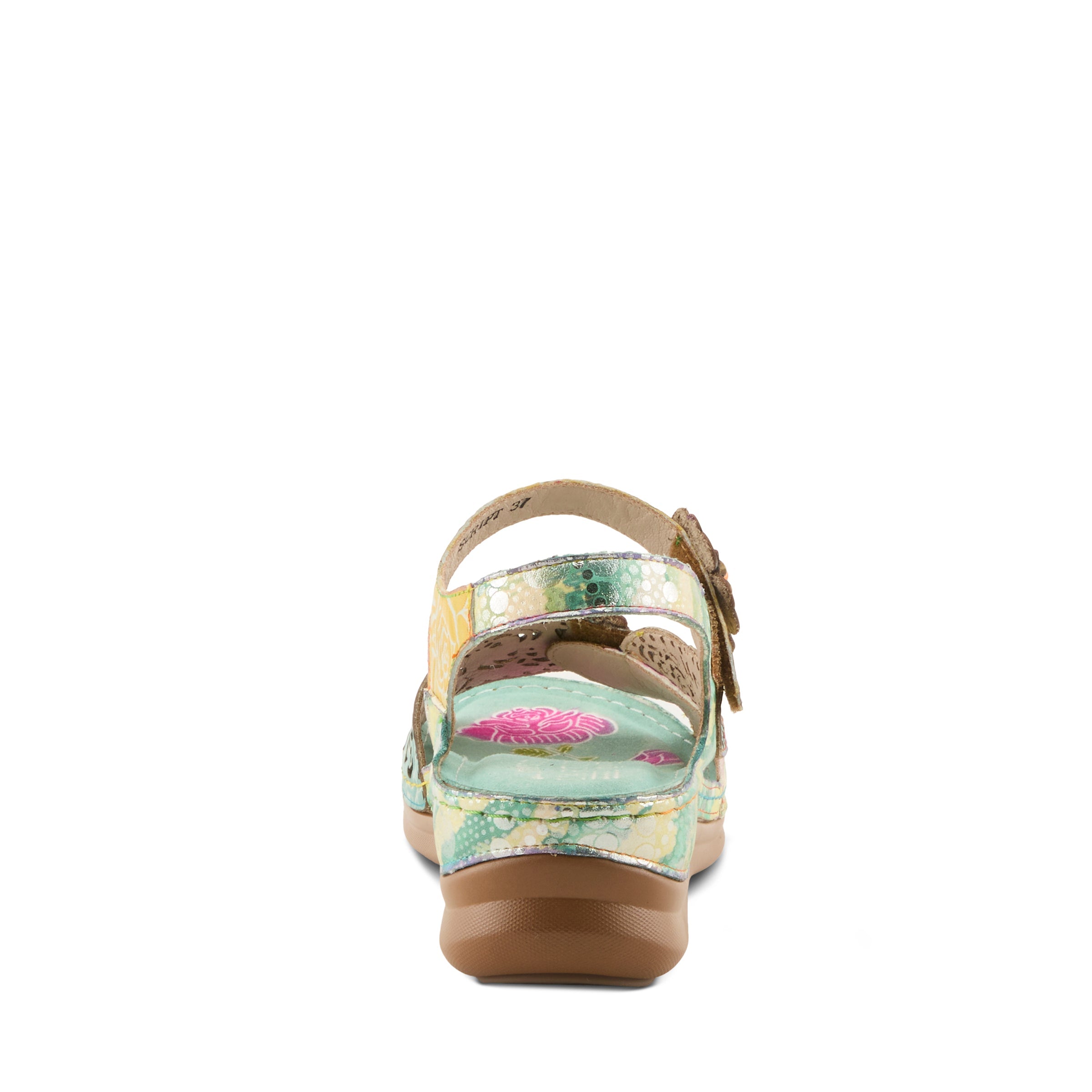 Women's L'Artiste Script Floral Wedge Sandals - Spring Step Shoes