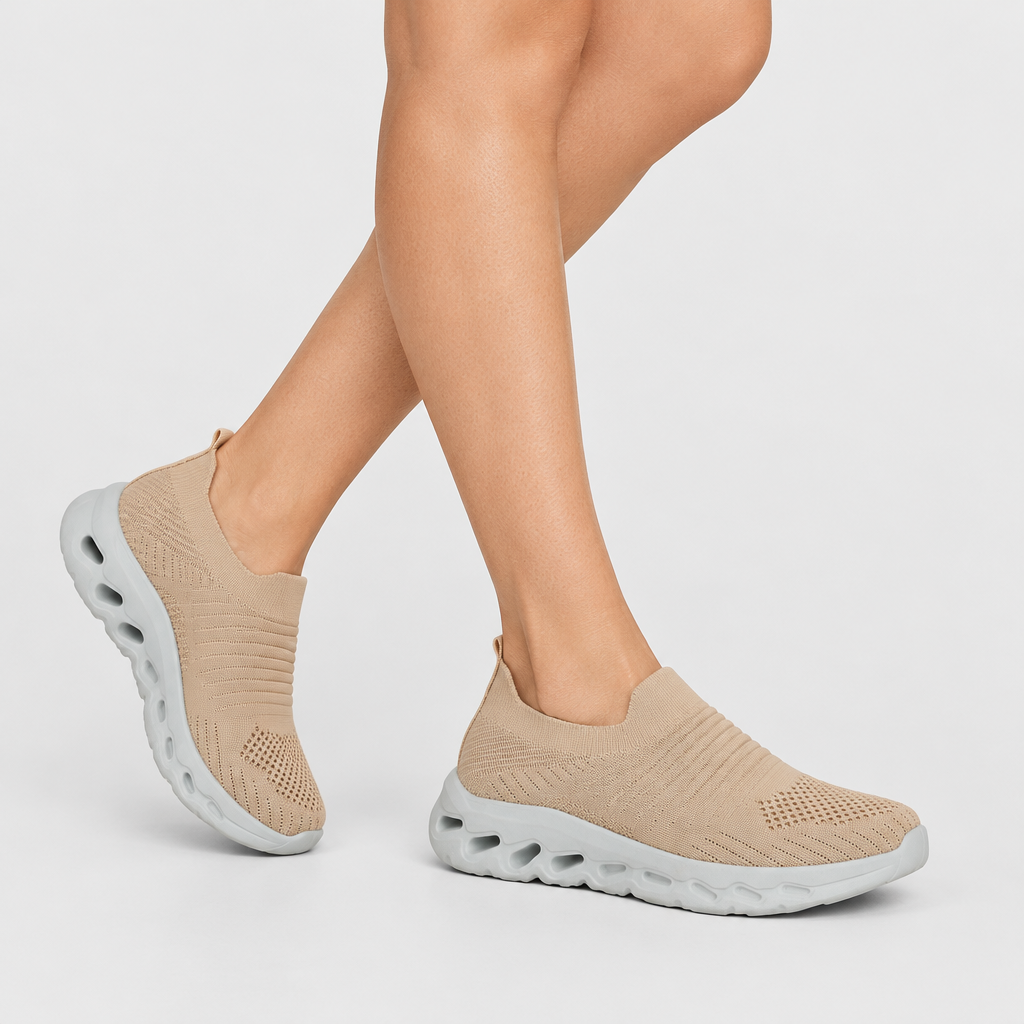 Flexus Scruggs Beige Sneaker - on-foot view