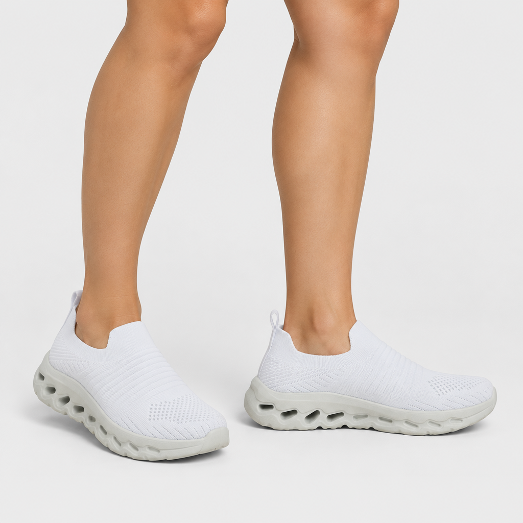 Flexus Scruggs White Sneaker - on-foot view