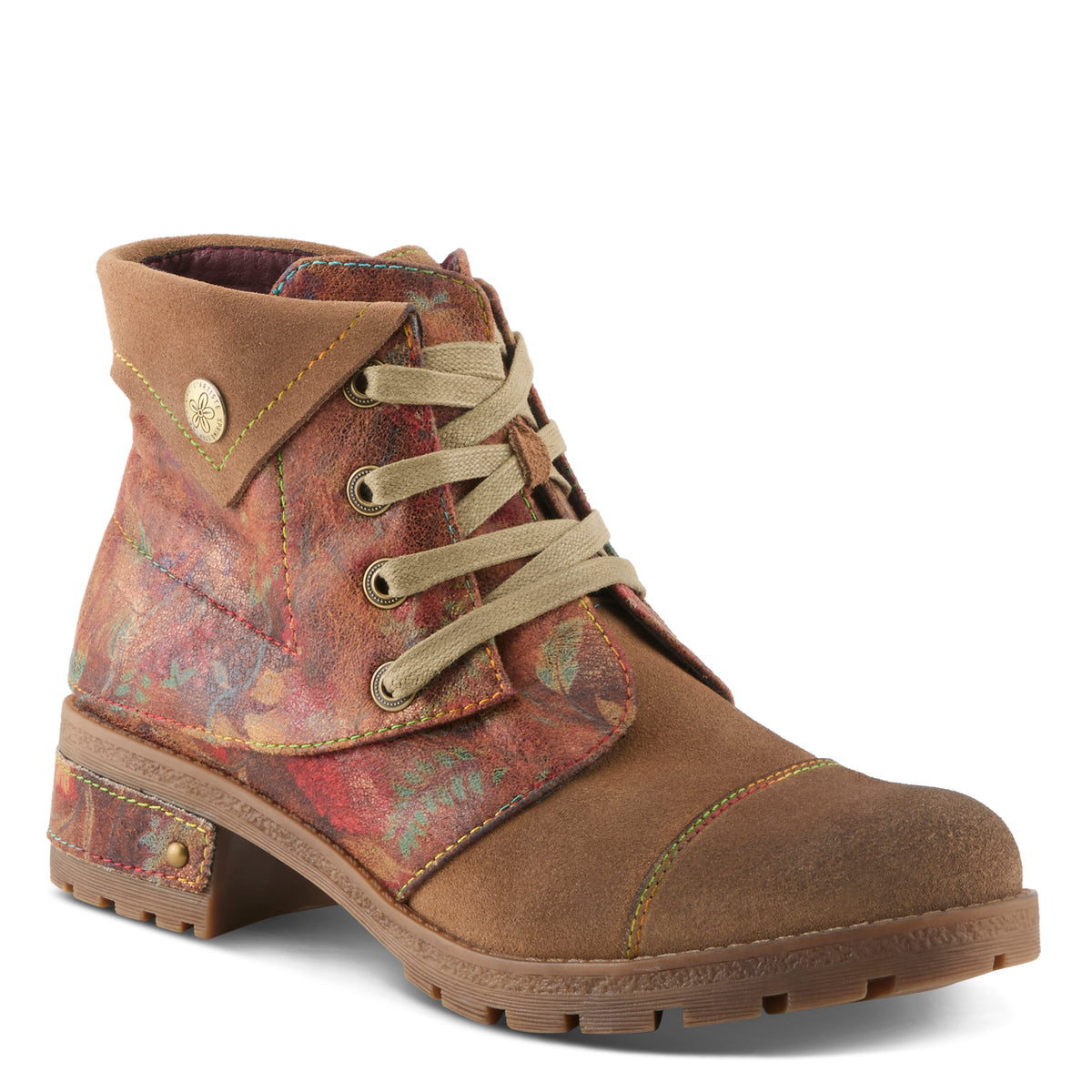 L'Artiste L'ARTISTE SERNA BOOTS boot in tan suede with handcrafted leather design