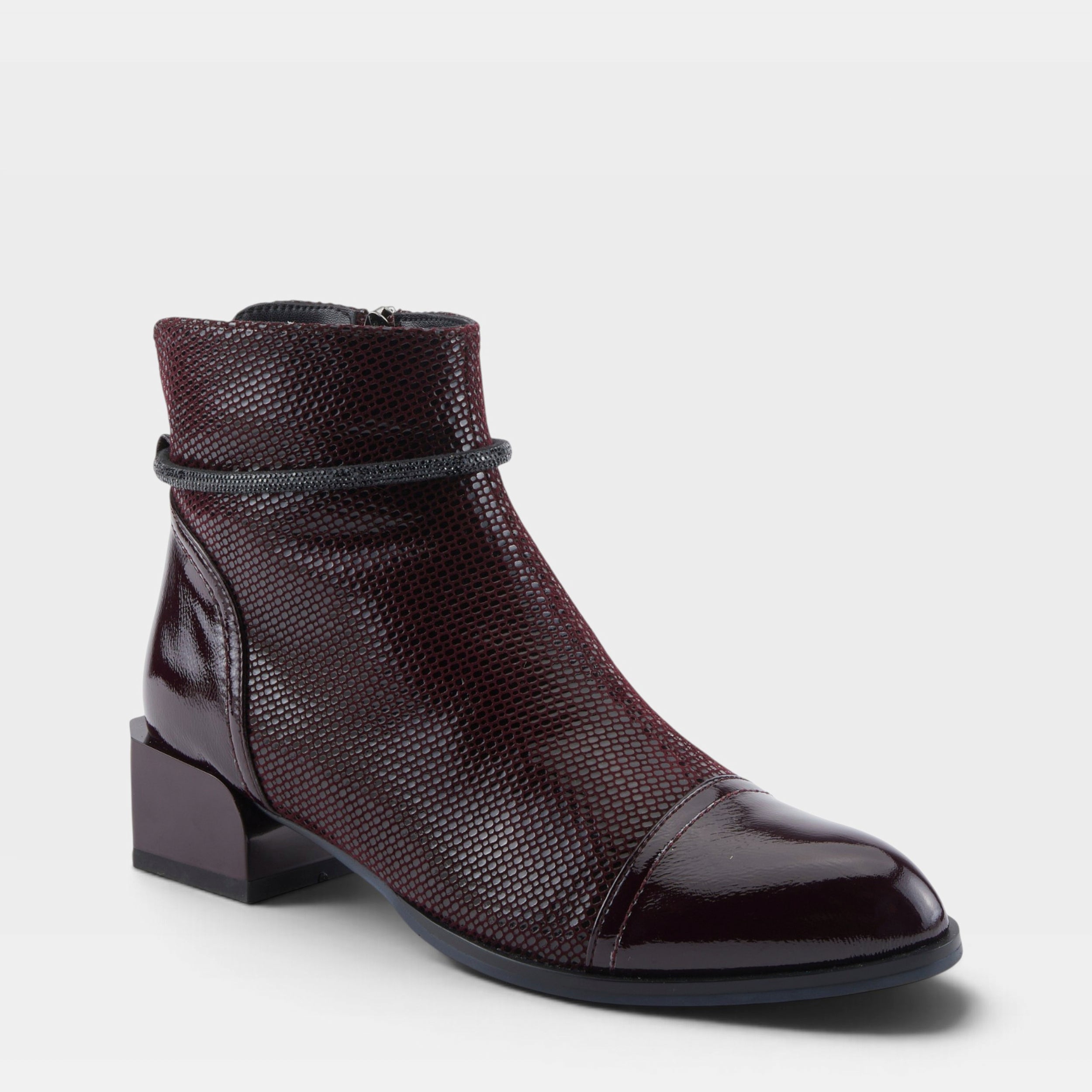 Azura Shelbi Burgundy Patent Boot