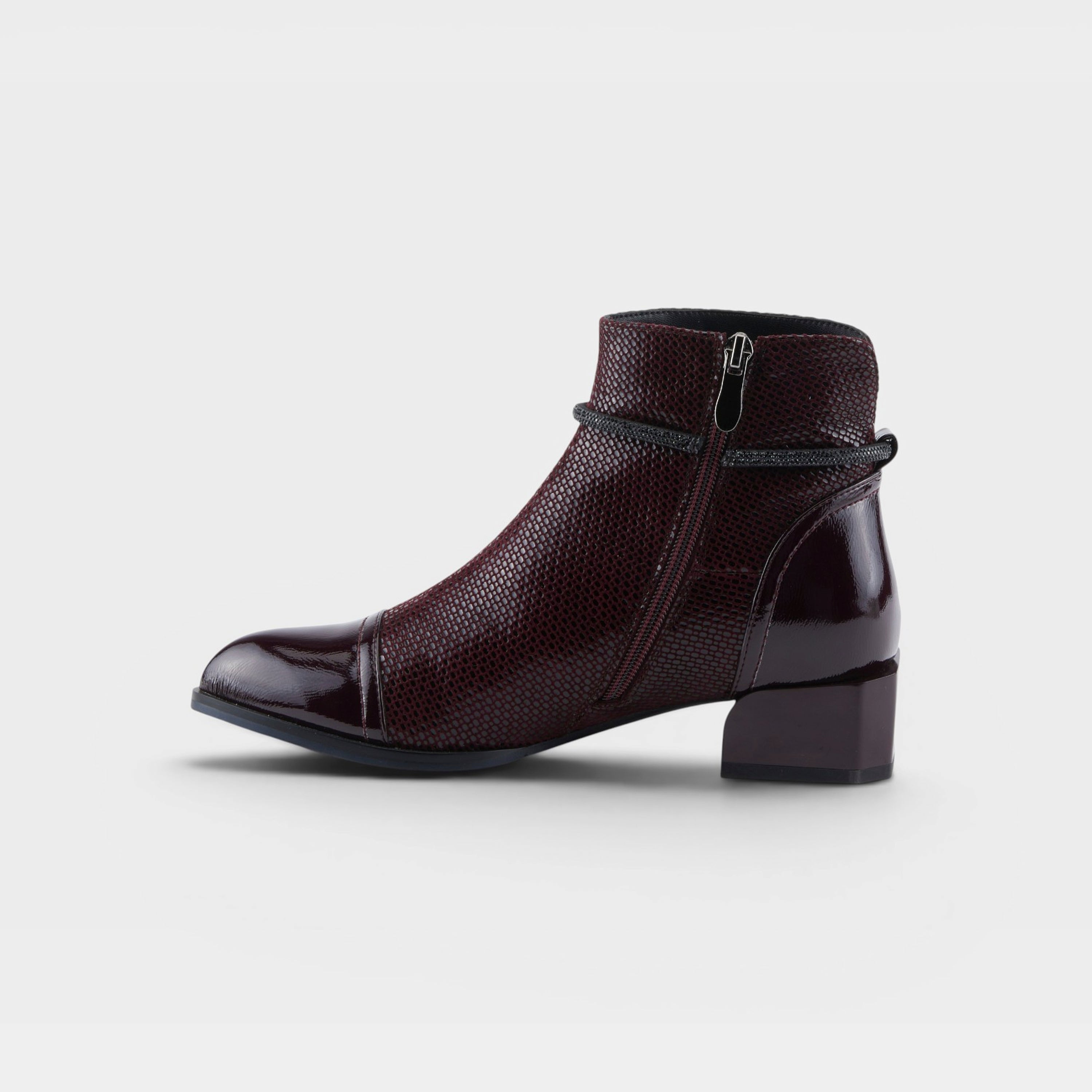 Azura Shelbi Burgundy Patent Boot