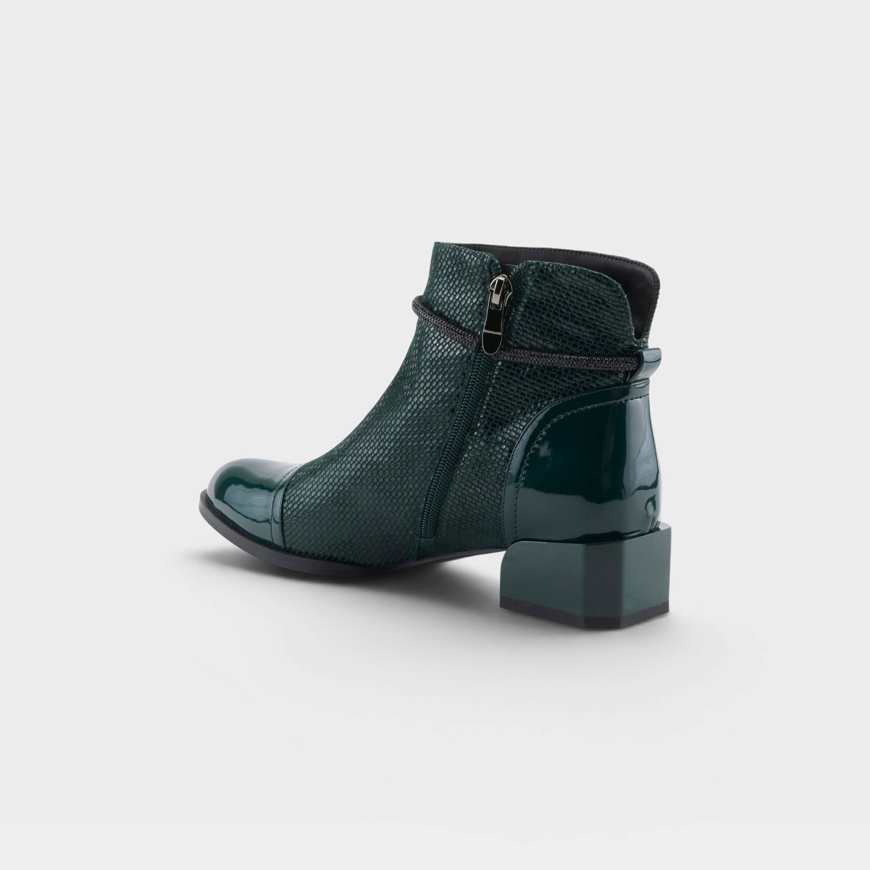 Azura Shelbi Forest Green Patent Boot