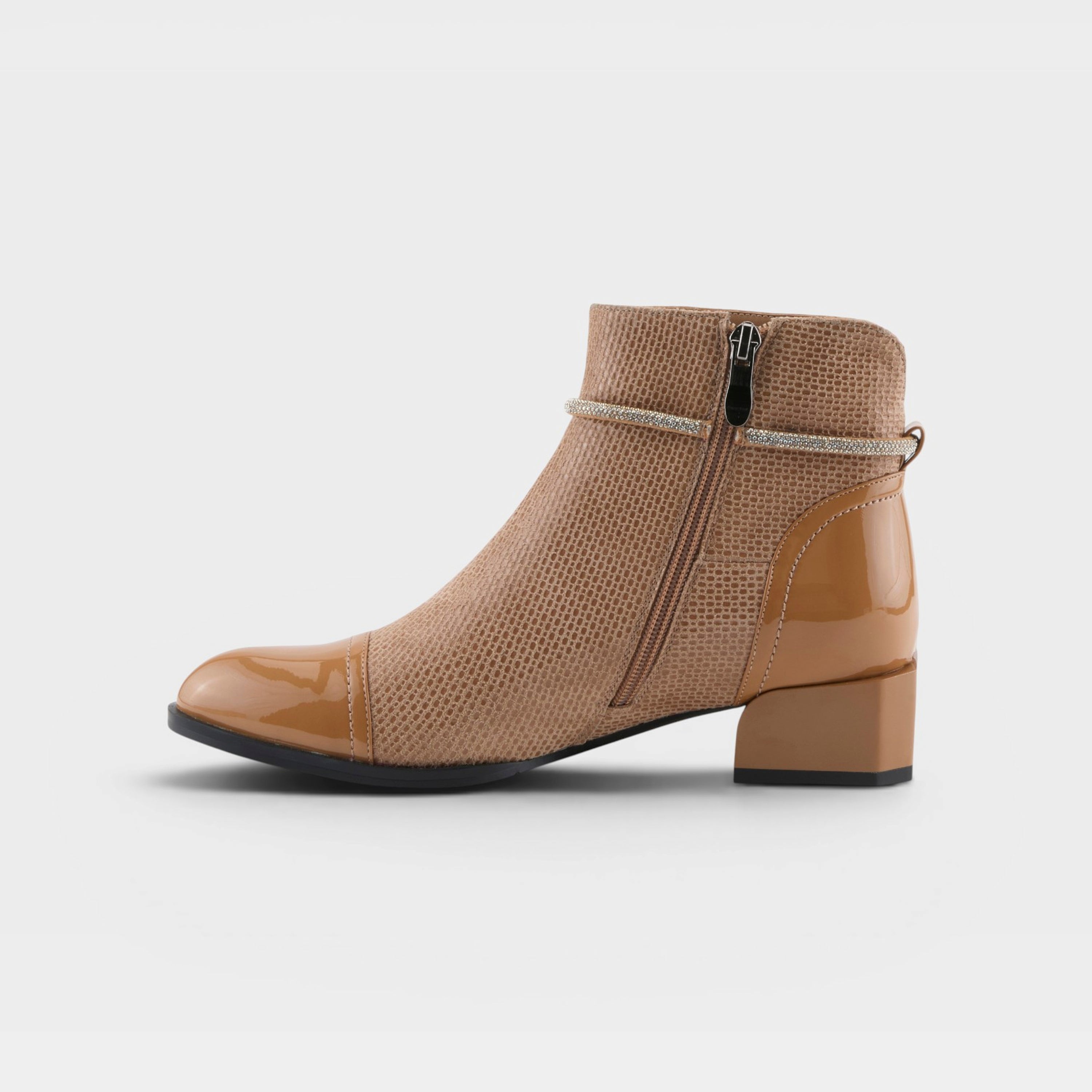 Azura Shelbi Tan Patent Boot