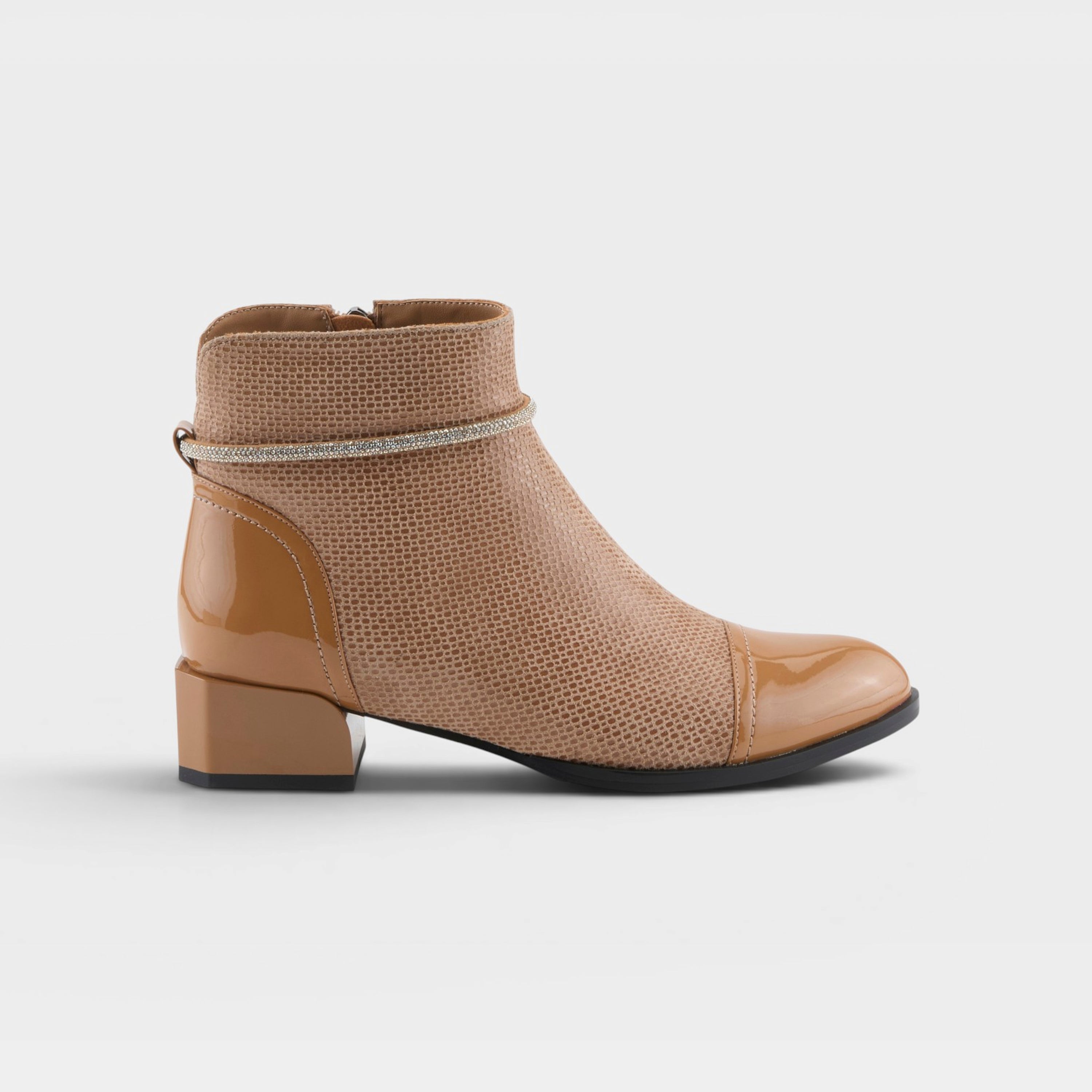 Azura Shelbi Tan Patent Boot