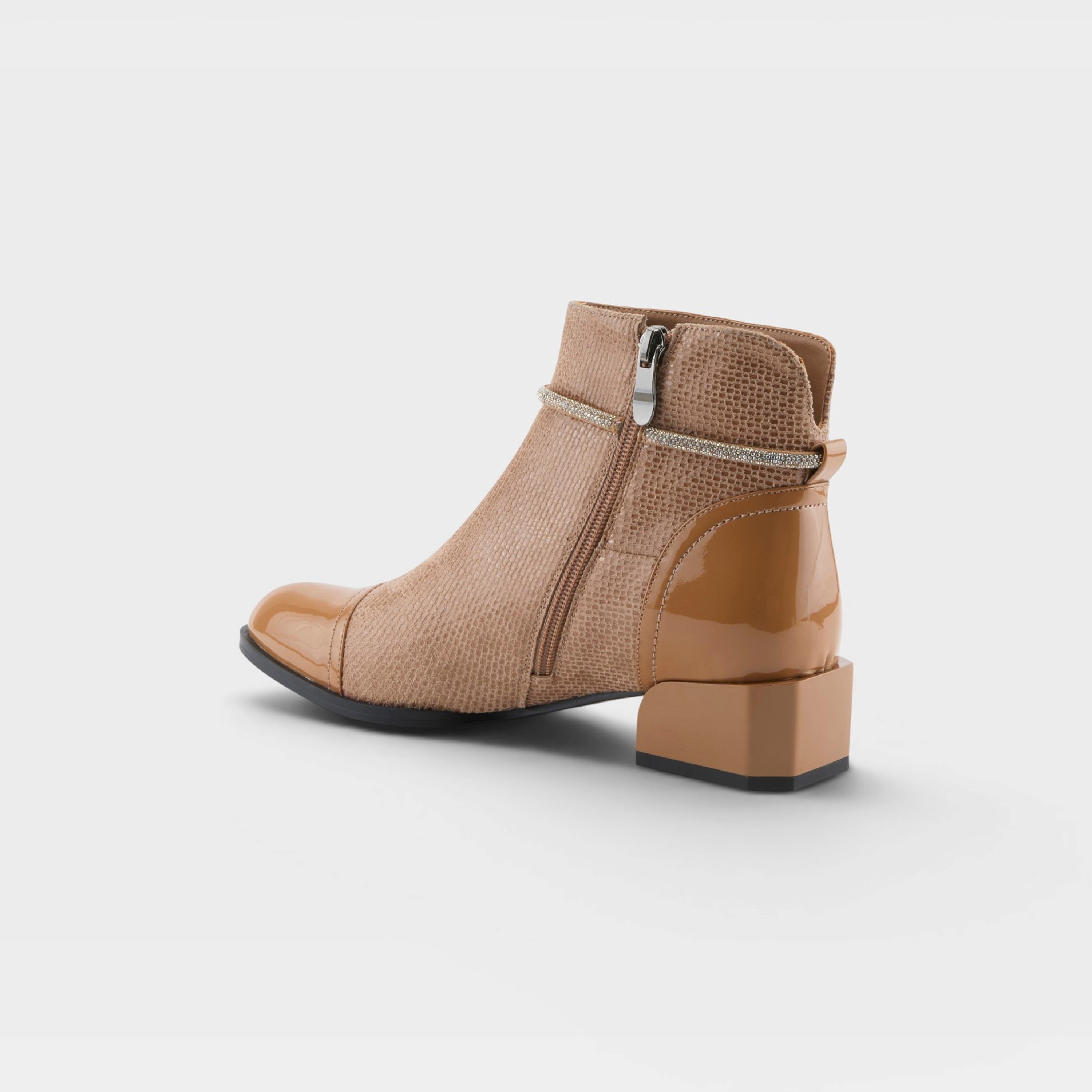 Azura Shelbi Tan Patent Boot