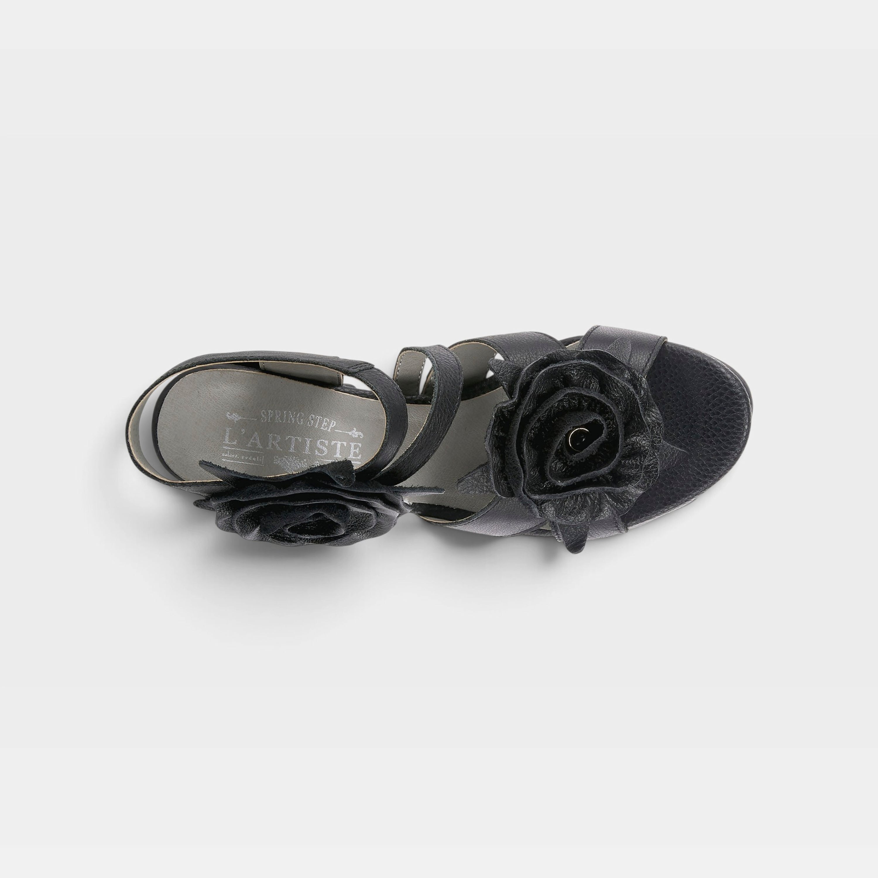 L'Artiste Shelly ankle strap sandals in Black, top view
