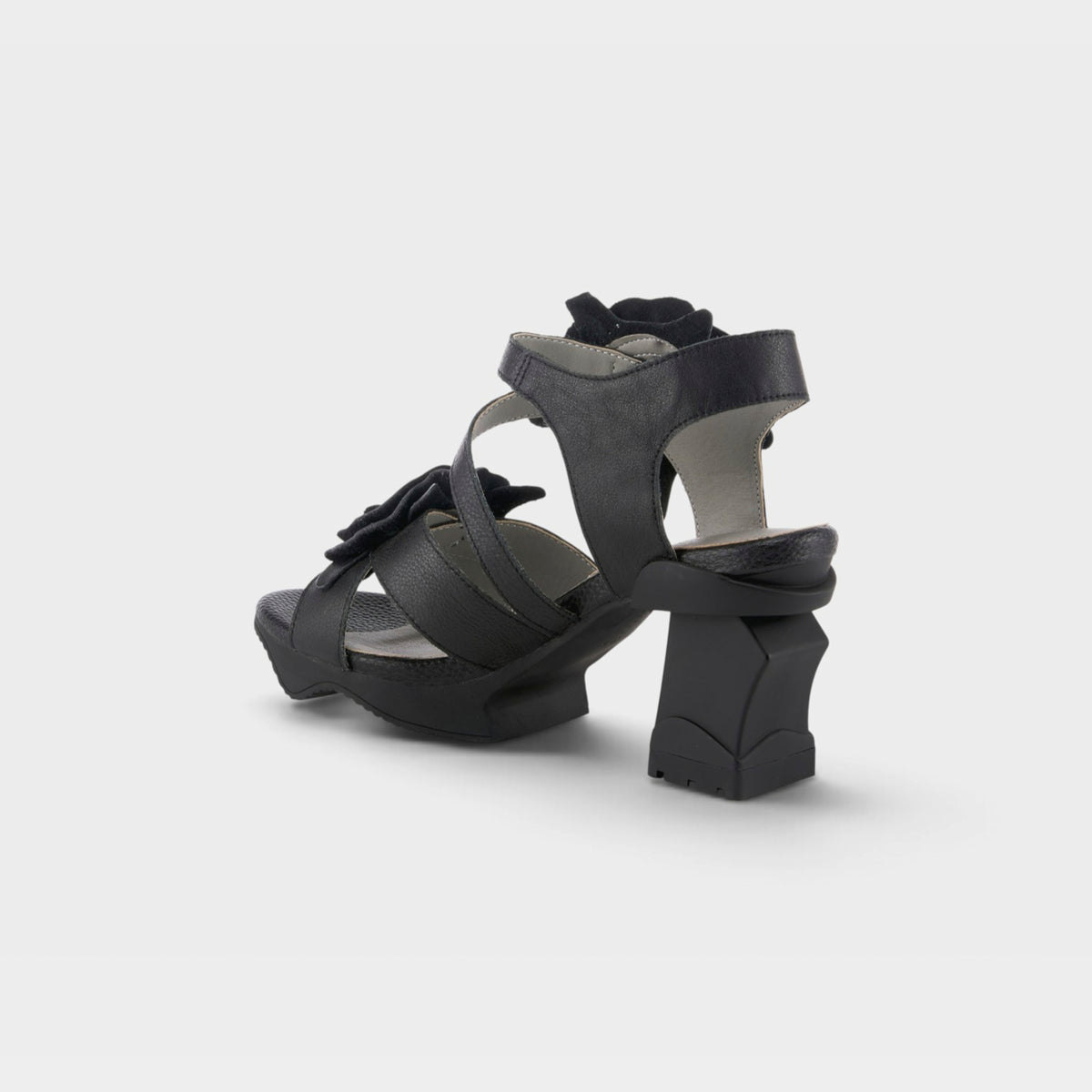 L'Artiste Shelly ankle strap sandals in Black, alternate angle view