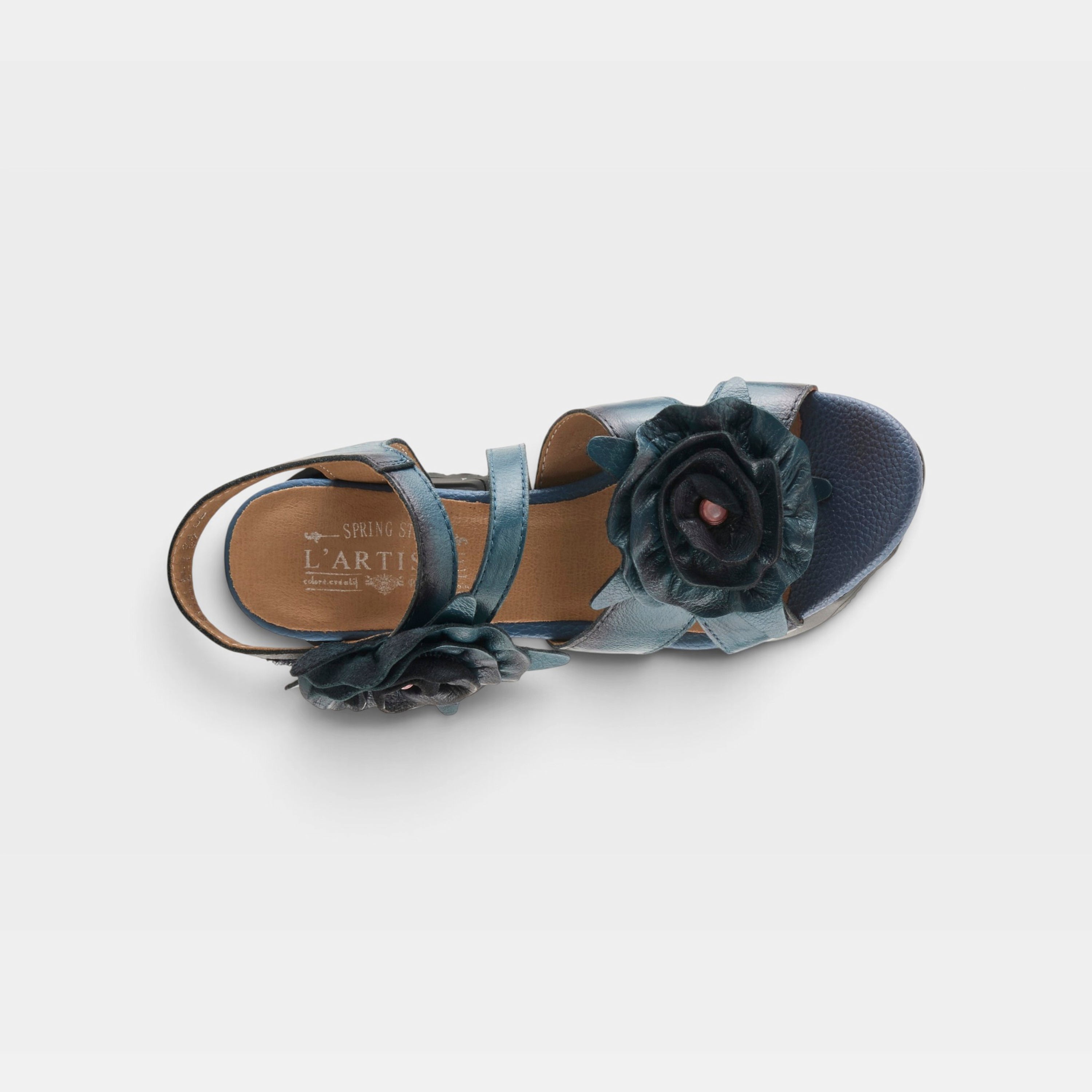 L'Artiste Shelly ankle strap sandals in Blue, top view