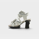 L'Artiste Shelly ankle strap sandals in Light Grey, side view