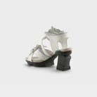 L'Artiste Shelly ankle strap sandals in Light Grey, alternate angle view