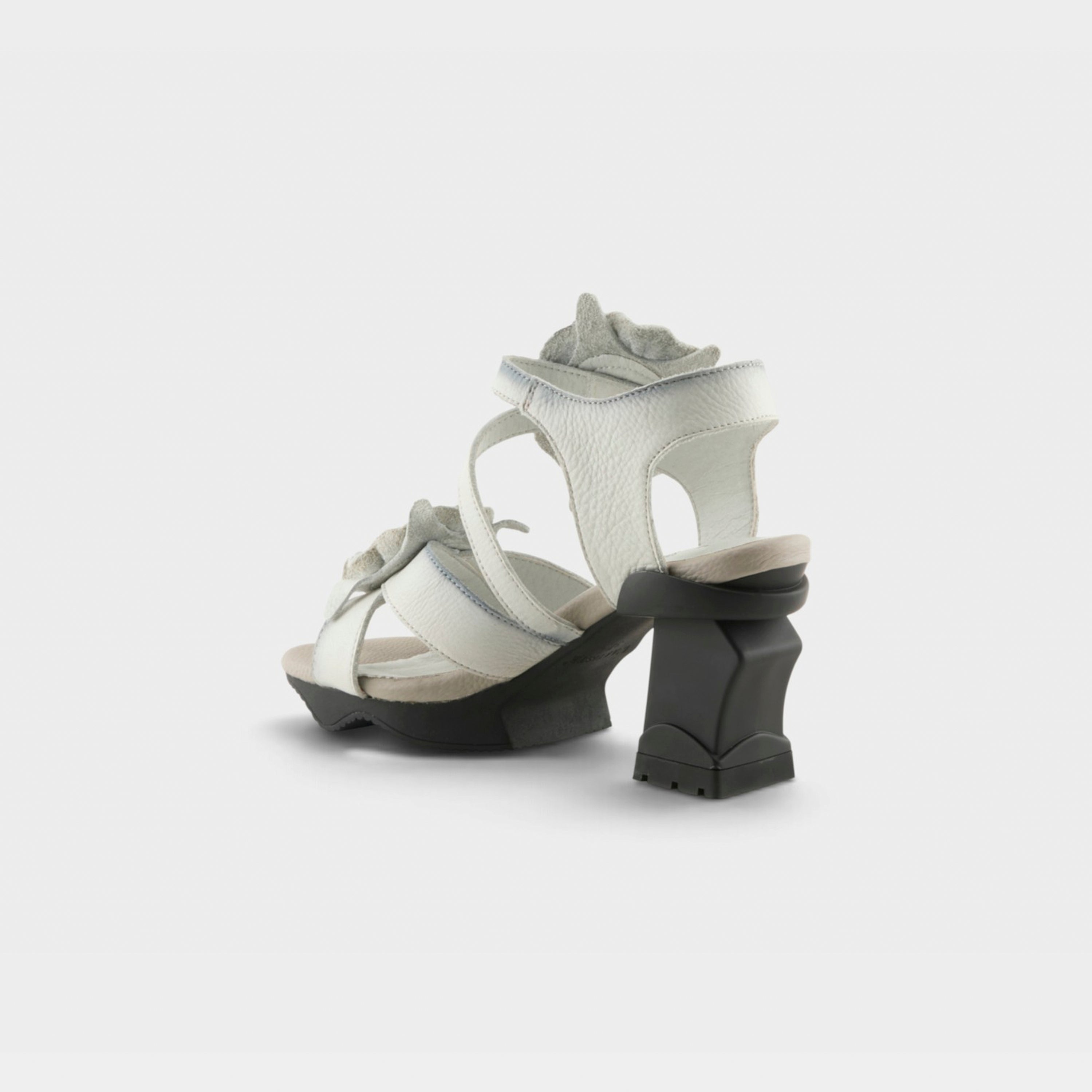 L'Artiste Shelly ankle strap sandals in Light Grey, alternate angle view