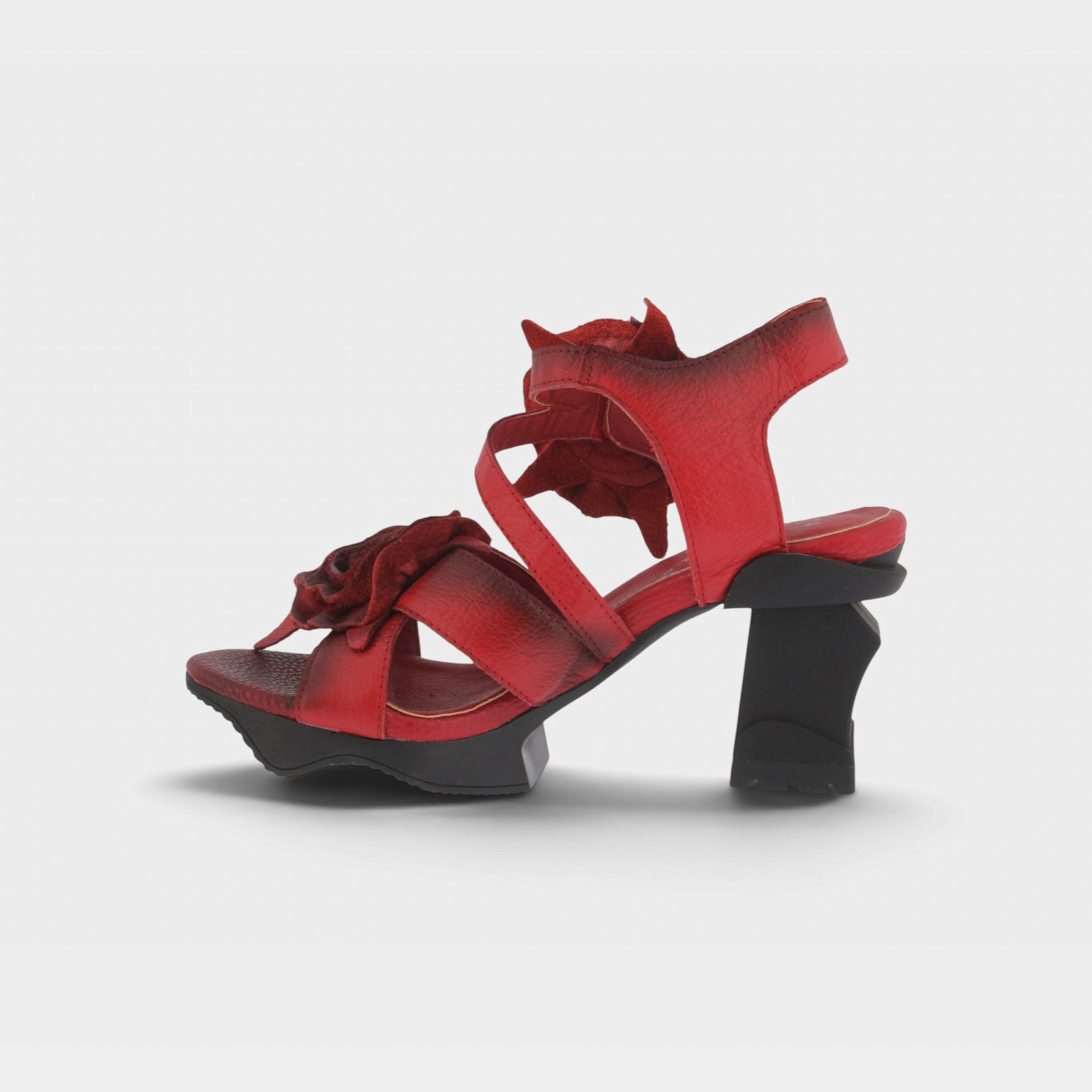 L'Artiste Shelly ankle strap sandals in Red, side view