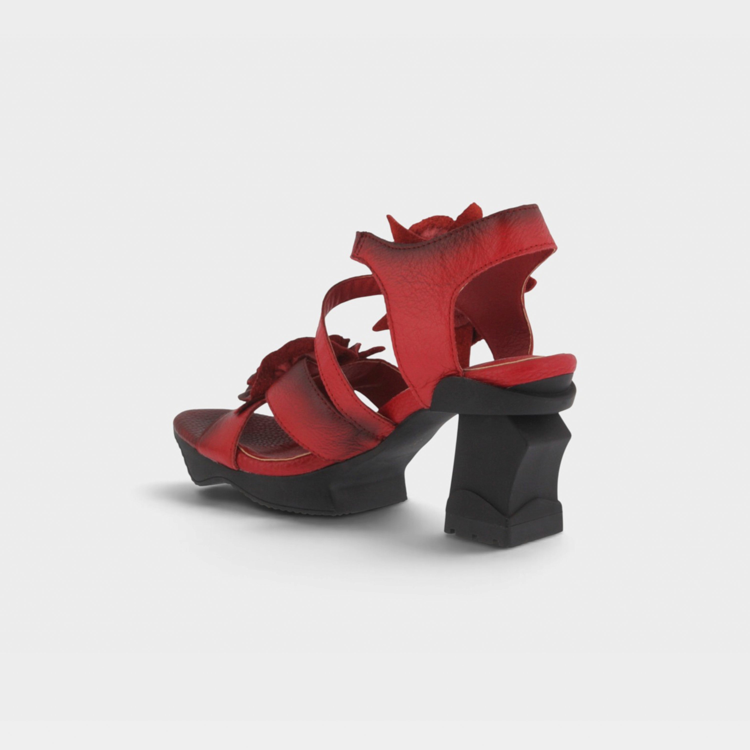 L'Artiste Shelly ankle strap sandals in Red, alternate angle view