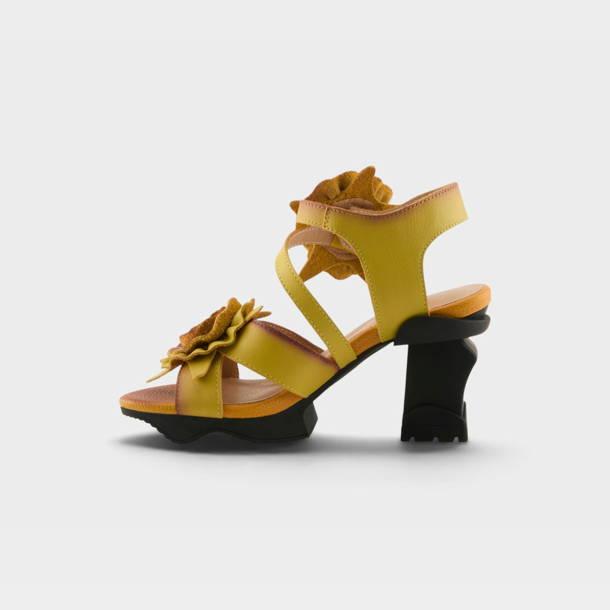 L'Artiste Shelly ankle strap sandals in Yellow, side view