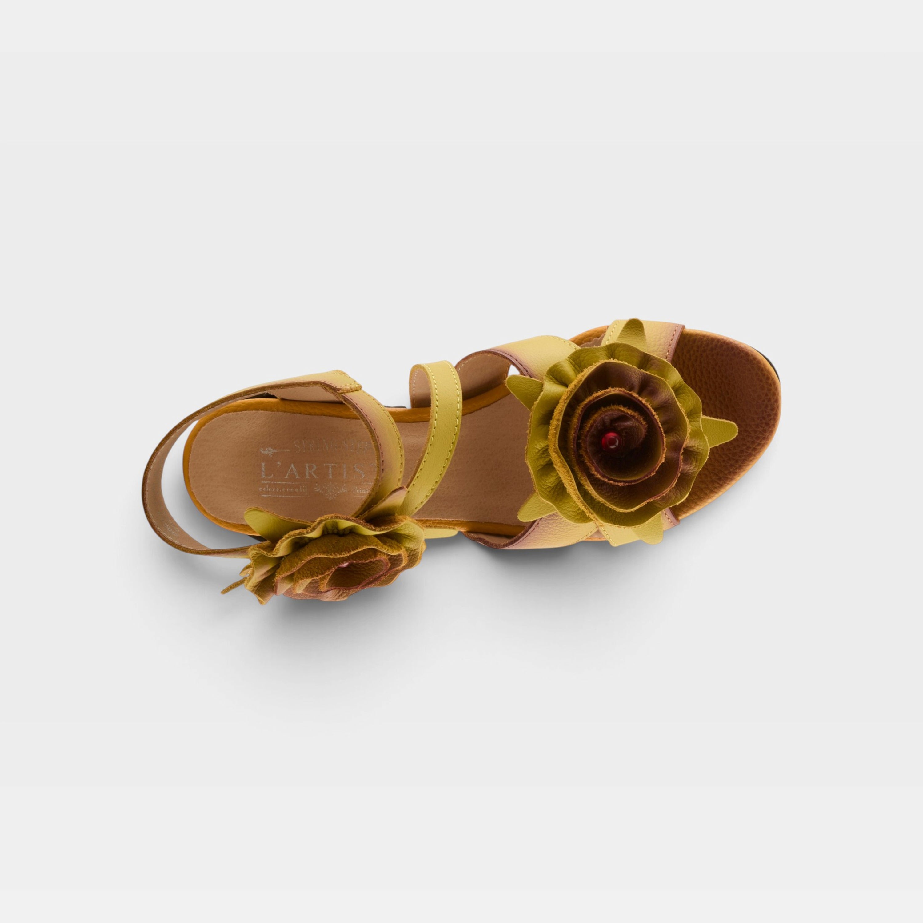 L'Artiste Shelly ankle strap sandals in Yellow, top view