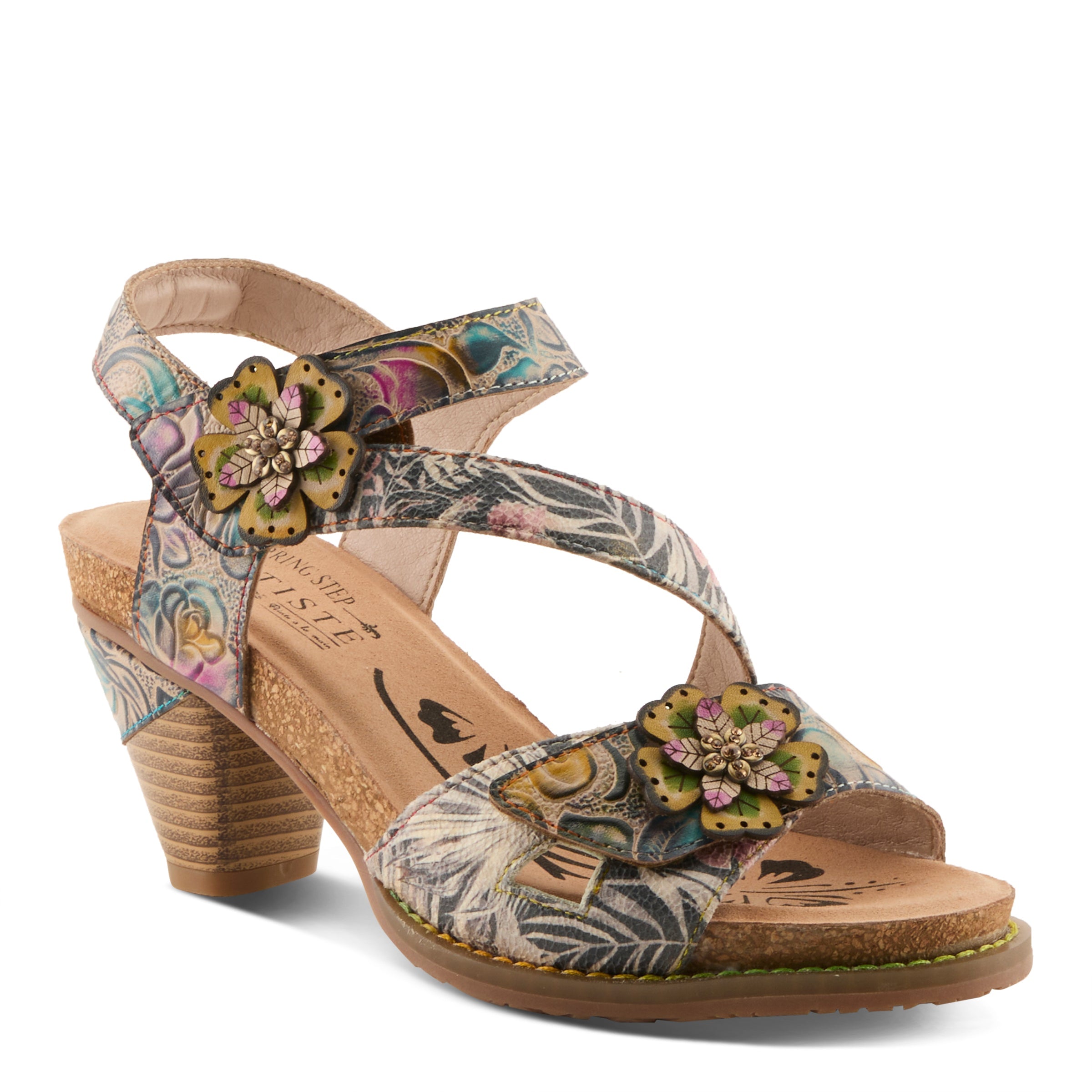 L'Artiste Shesfab Low Block Heel Sandals - Spring Step Shoes