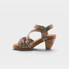 L'Artiste Shesfab sandals in Navy Multi, side view