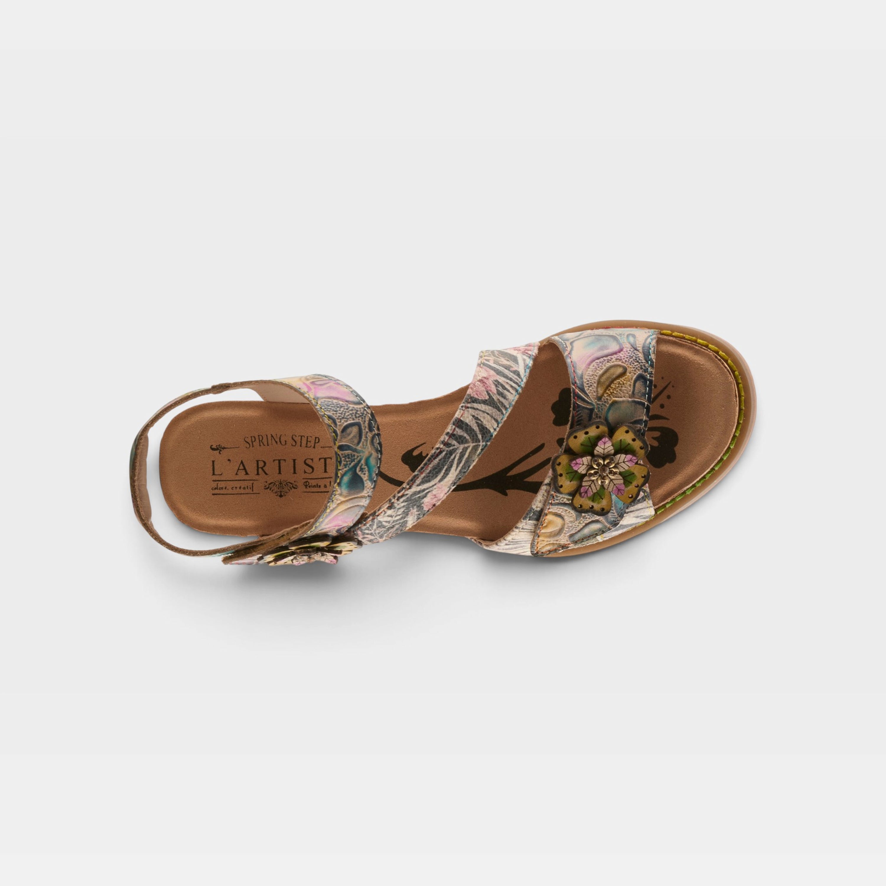 L'Artiste Shesfab sandals in Navy Multi, top view