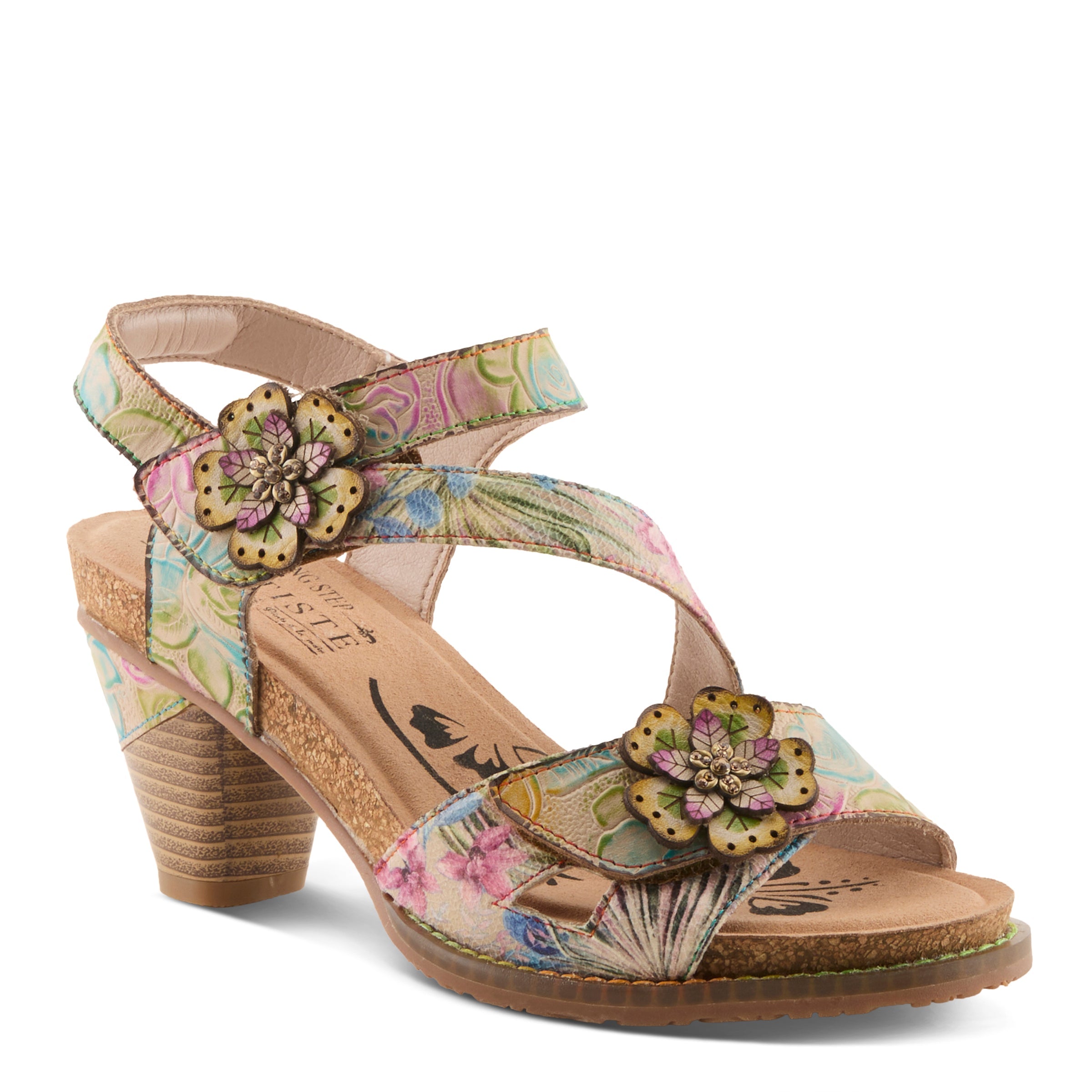 L'Artiste Shesfab Low Block Heel Sandals - Spring Step Shoes