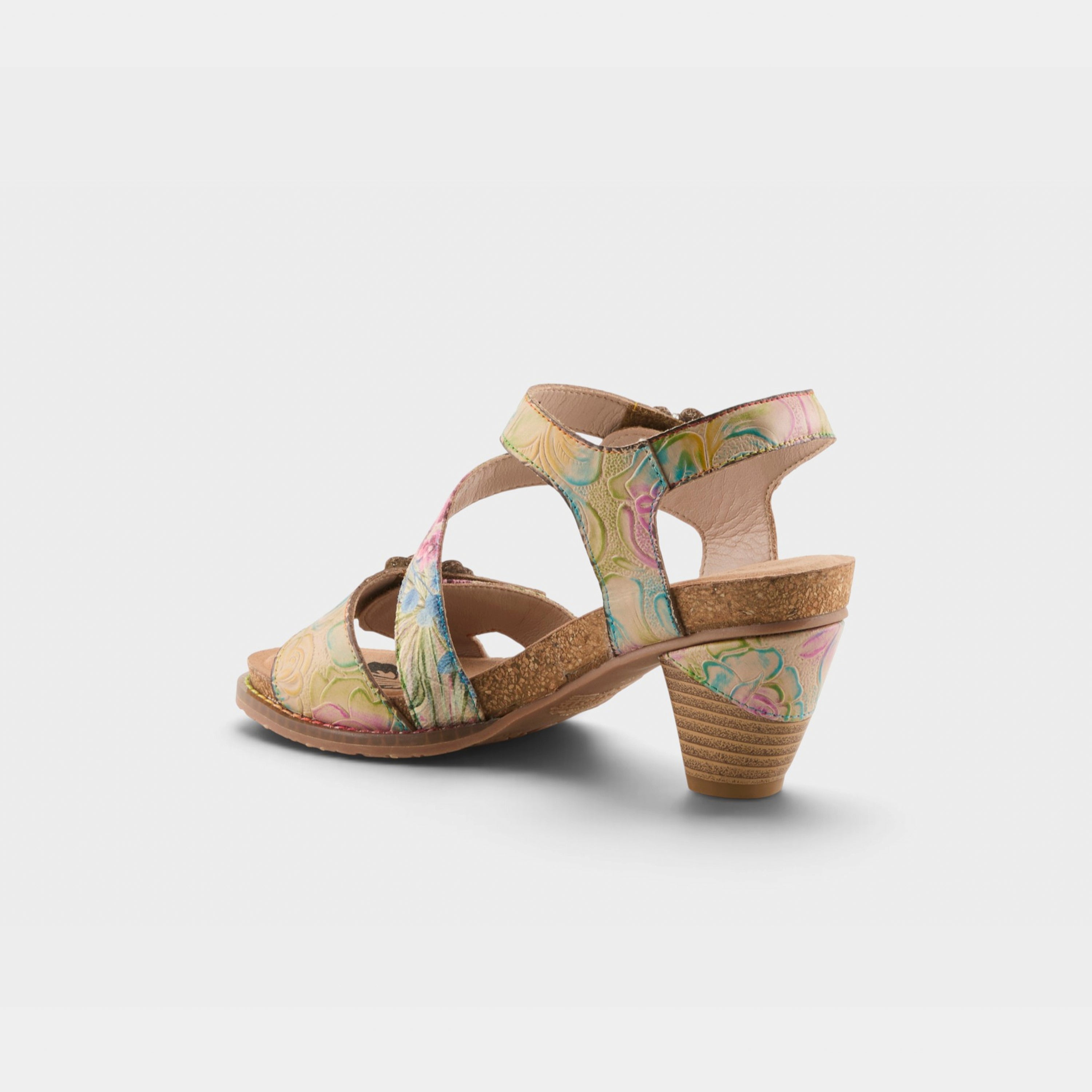 L'Artiste Shesfab sandals in Tan Multi, alternate angle view