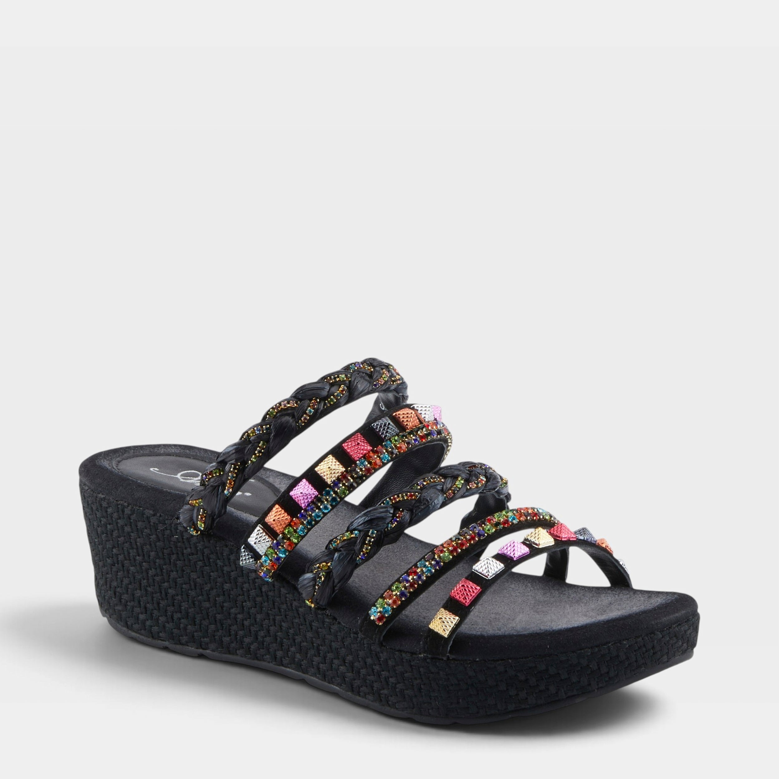 Azura Shinychic Black Multi Sandal