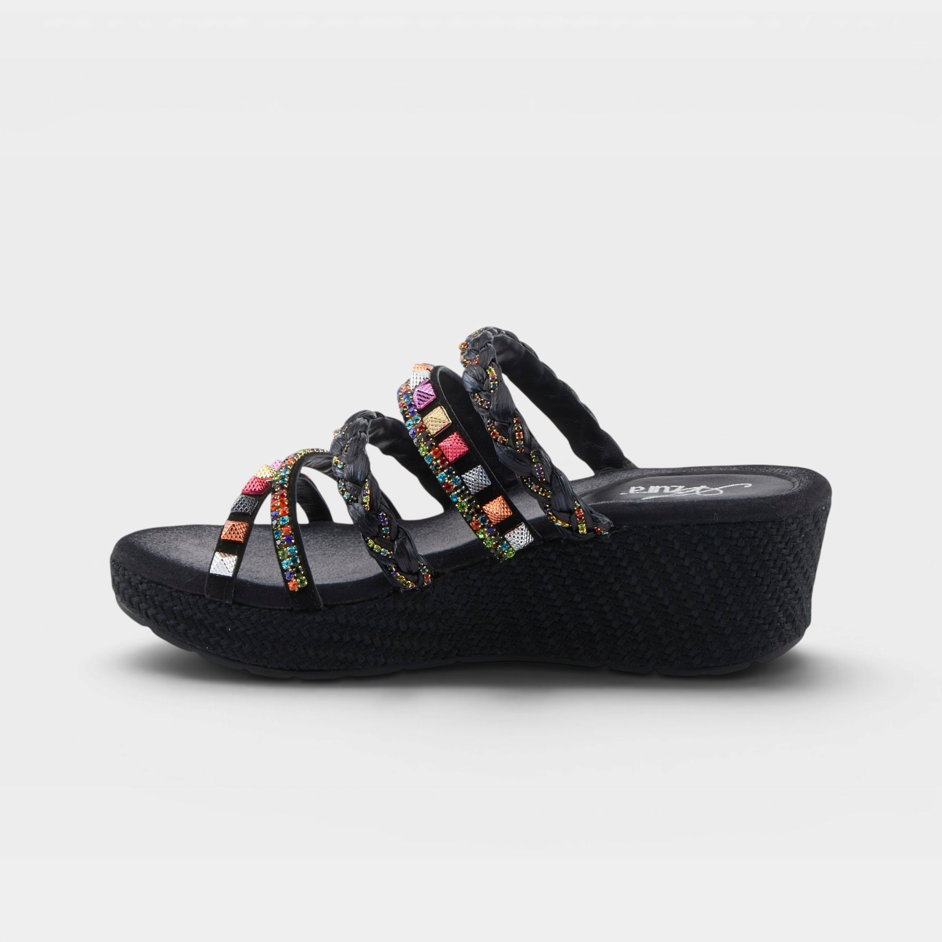 Azura Shinychic Black Multi Sandal
