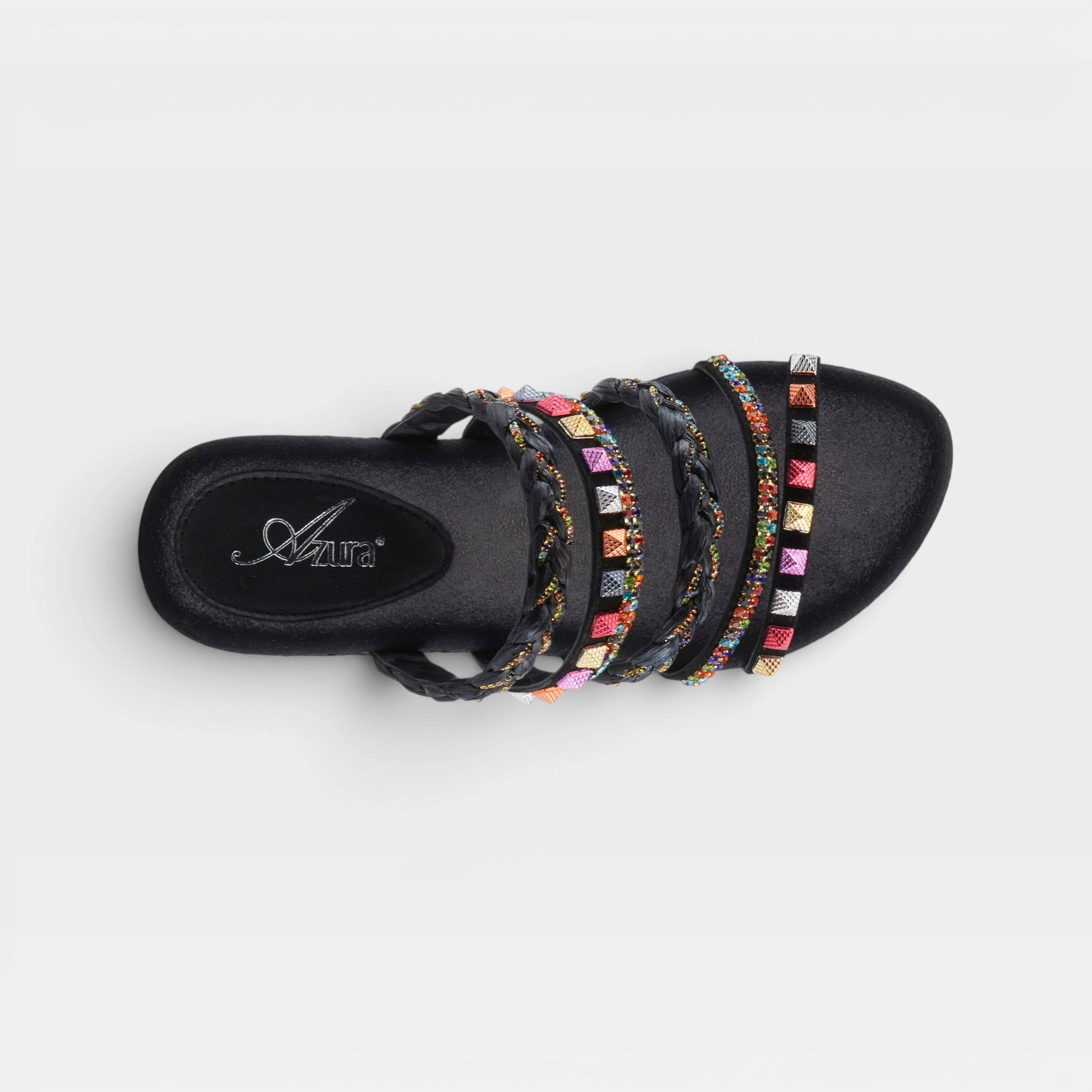 Azura Shinychic Black Multi Sandal